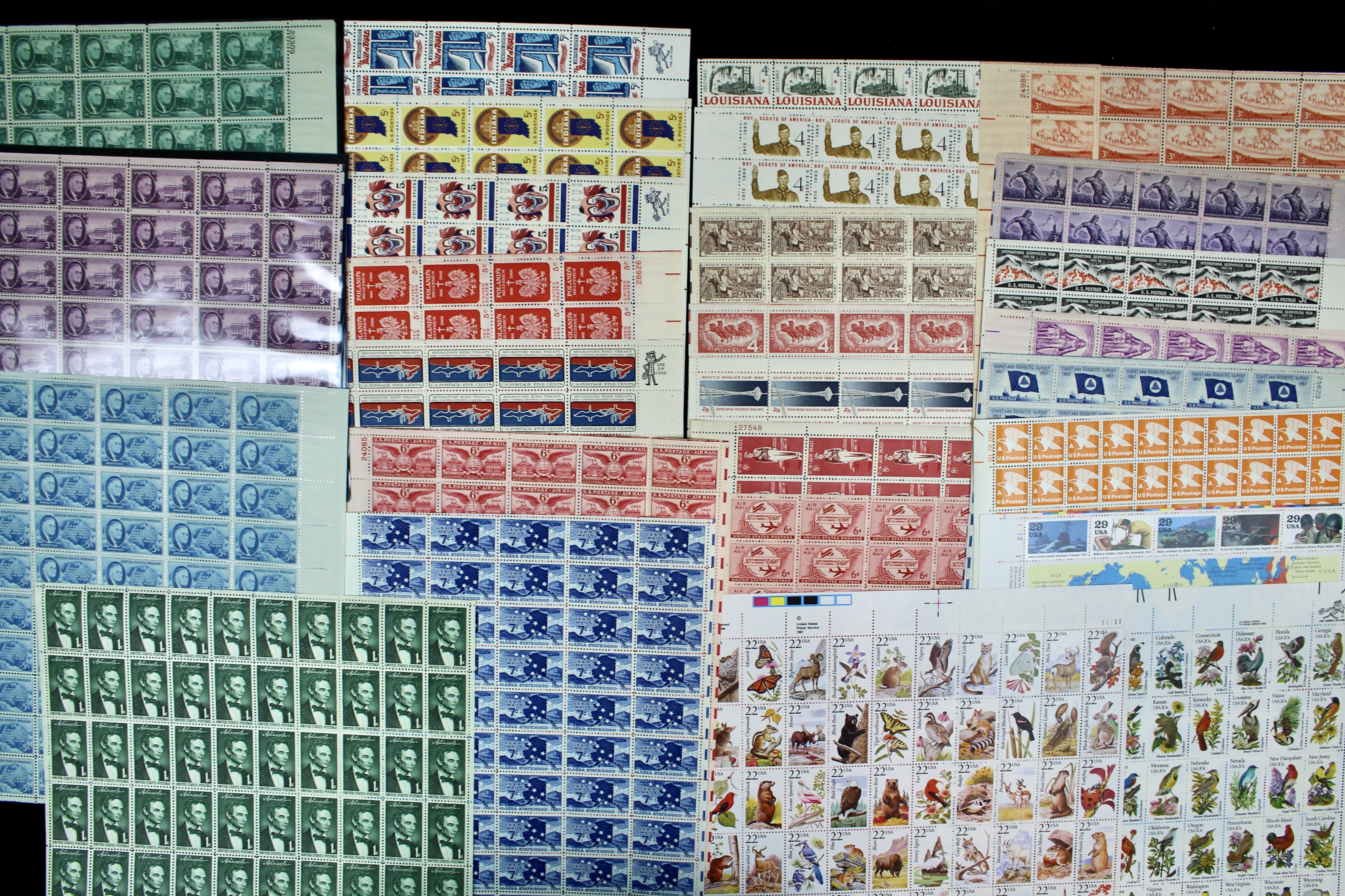 U.S. Sheets of Stamps Collection Including Complete FDR Series