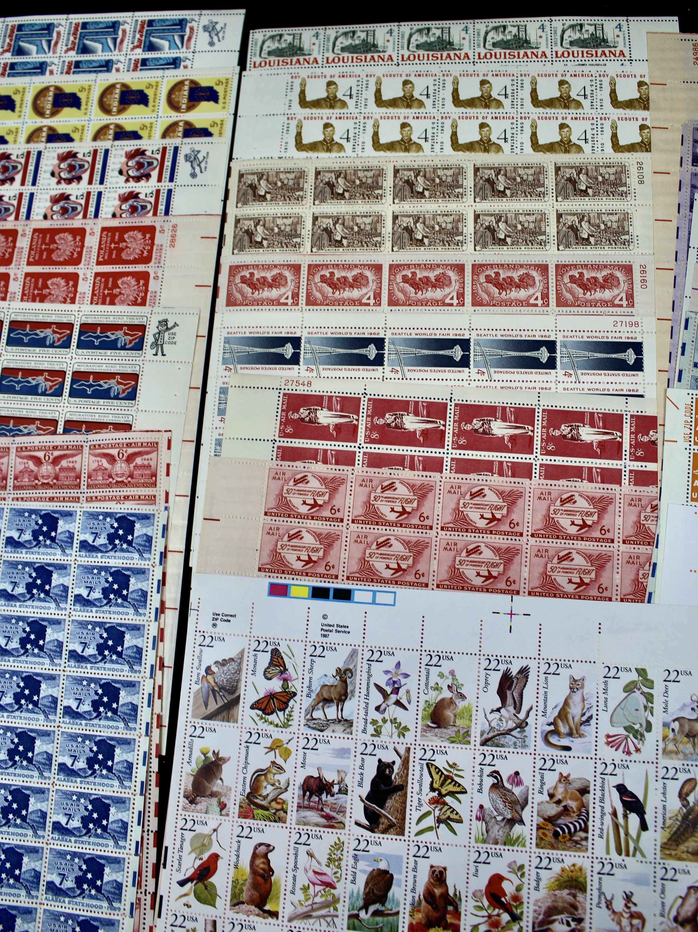 U.S. Sheets of Stamps Collection Including Complete FDR Series