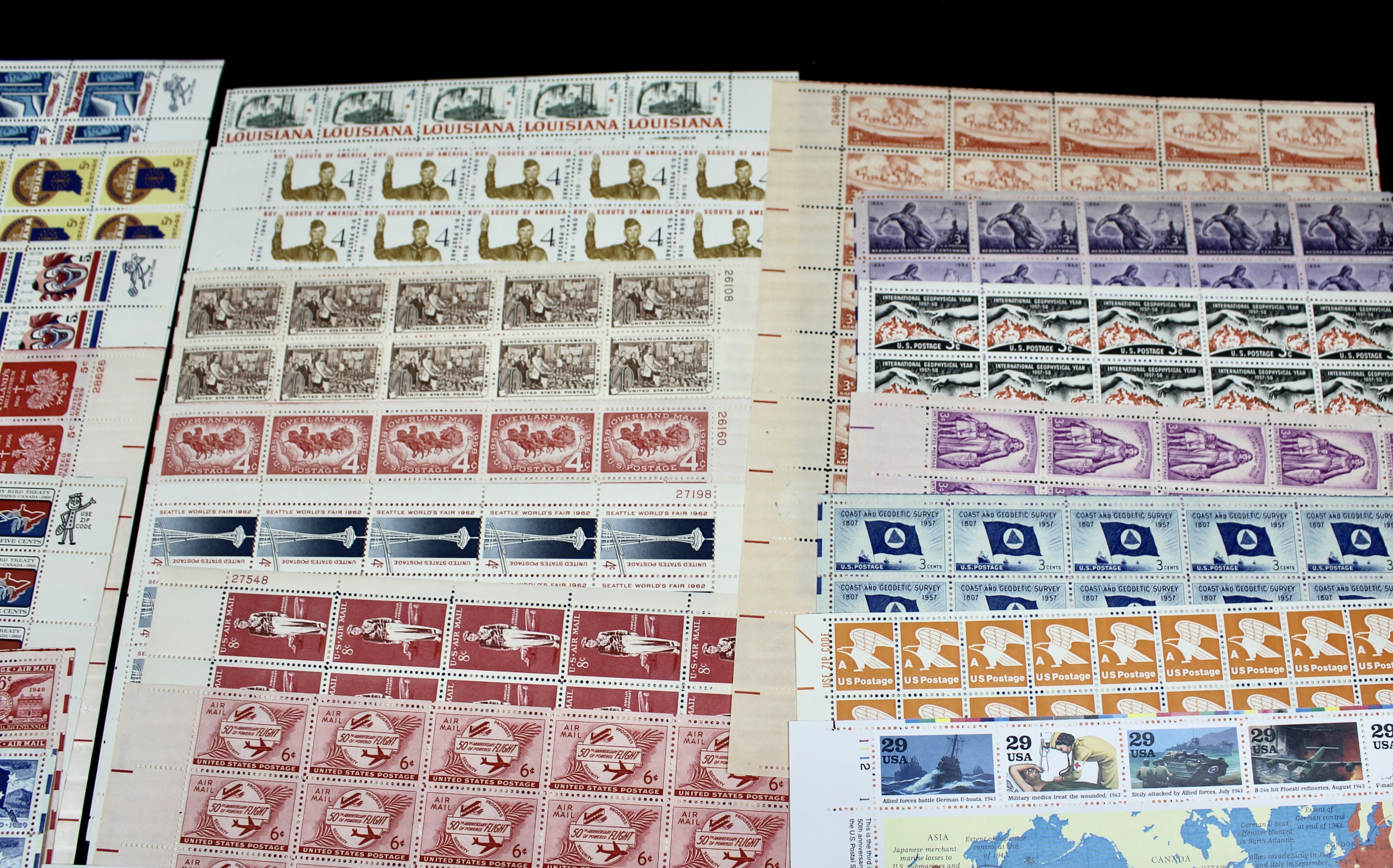 U.S. Sheets of Stamps Collection Including Complete FDR Series