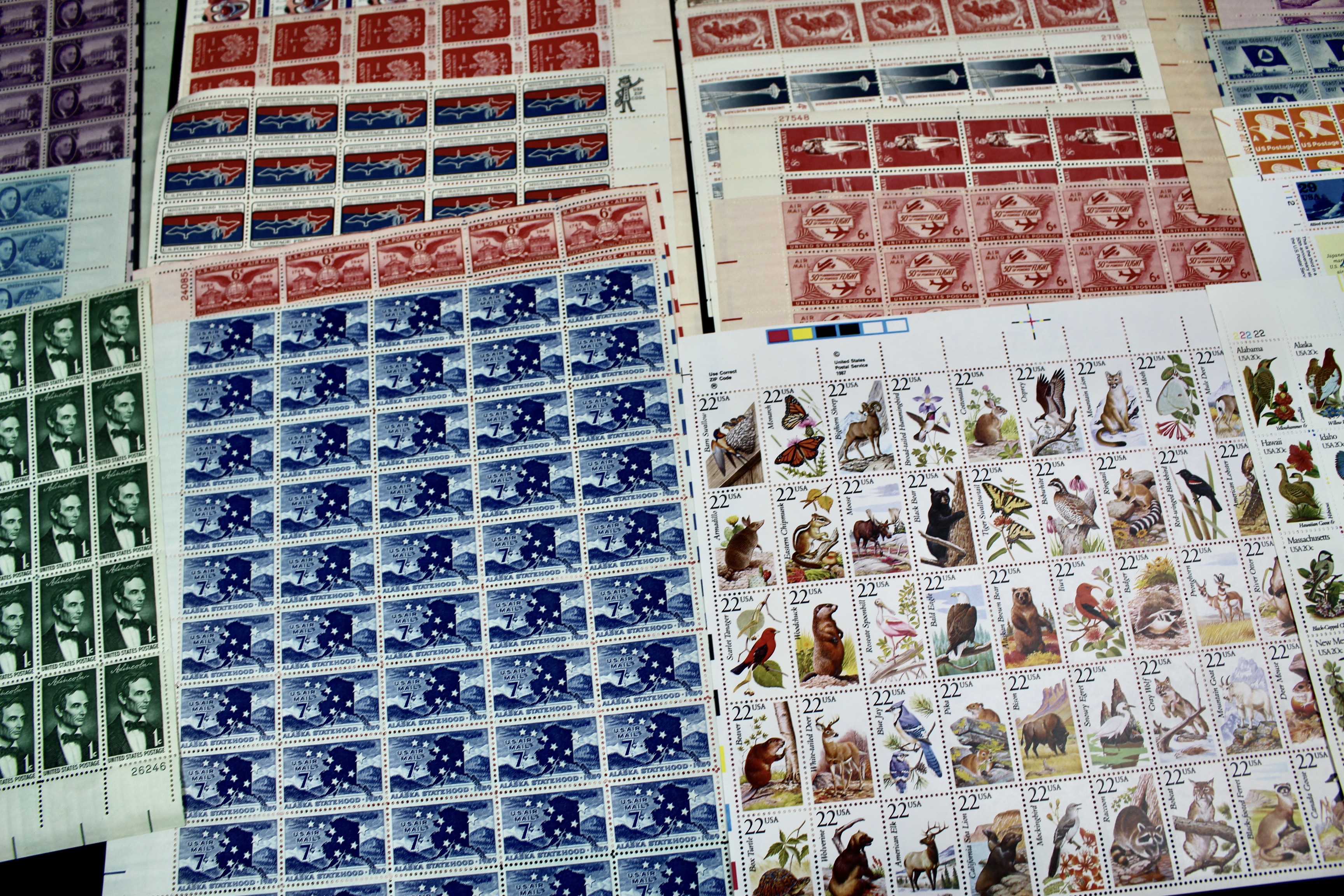 U.S. Sheets of Stamps Collection Including Complete FDR Series