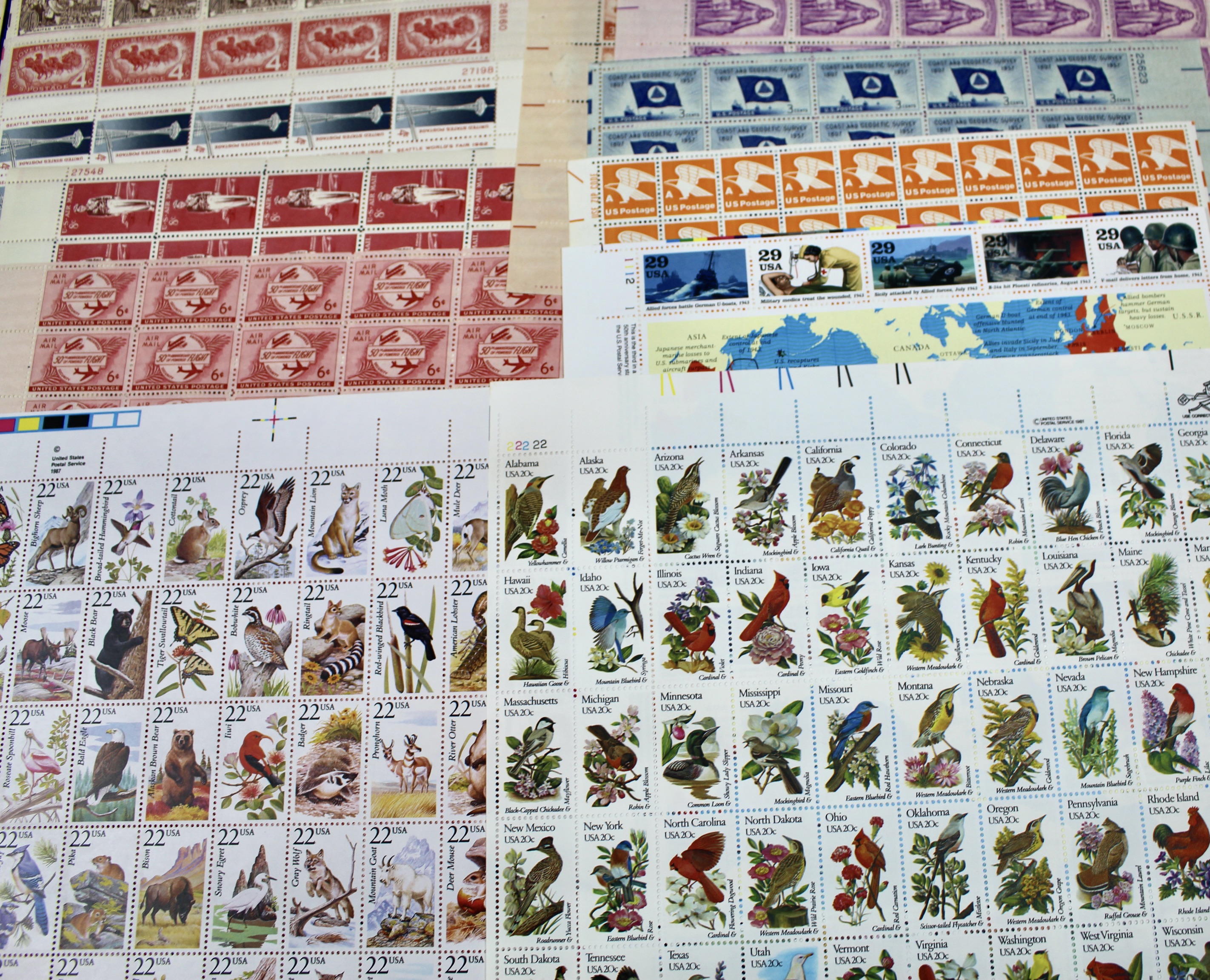 U.S. Sheets of Stamps Collection Including Complete FDR Series