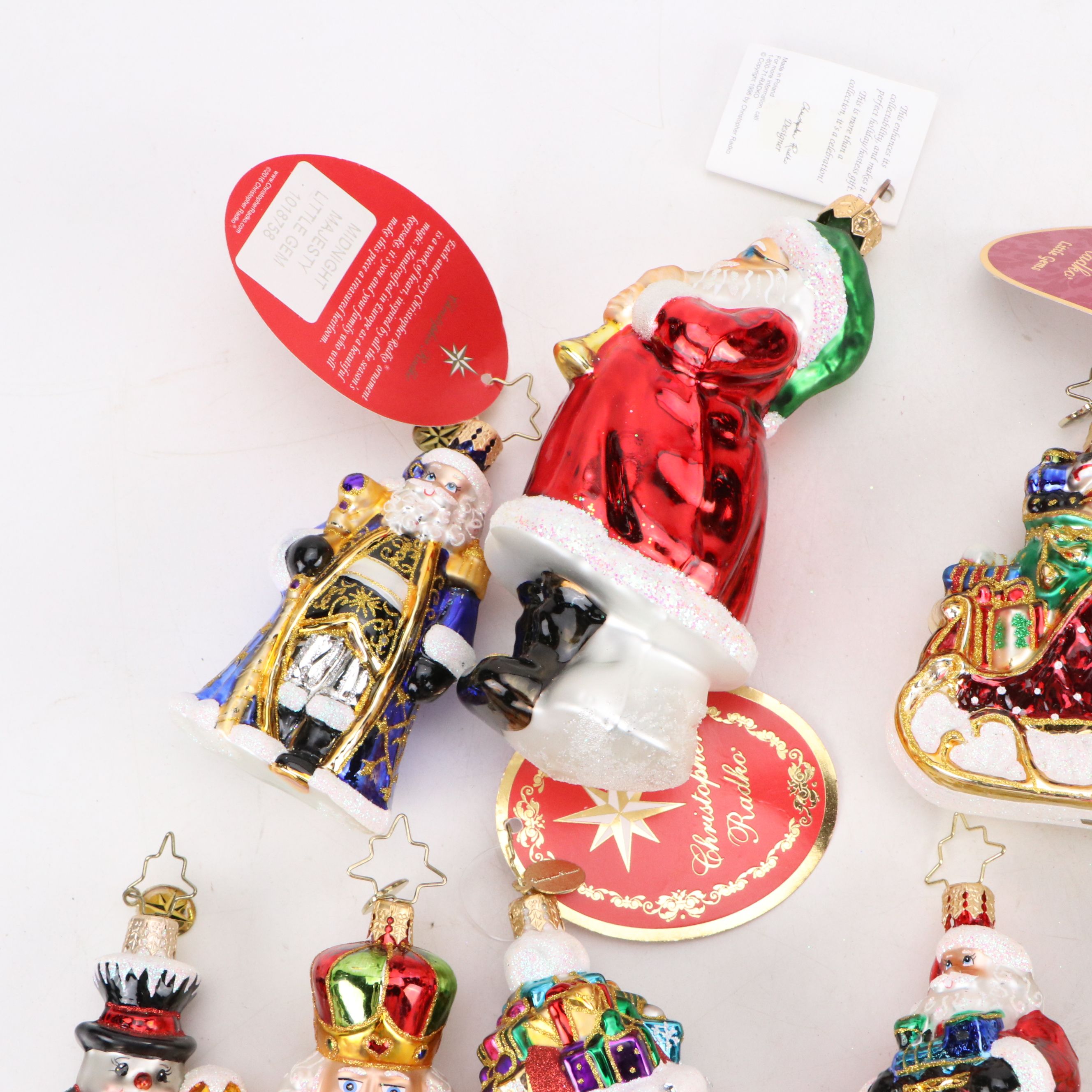 Christopher Radko "Scarlet Splendor Gem" and More Glass Christmas Tree Ornaments