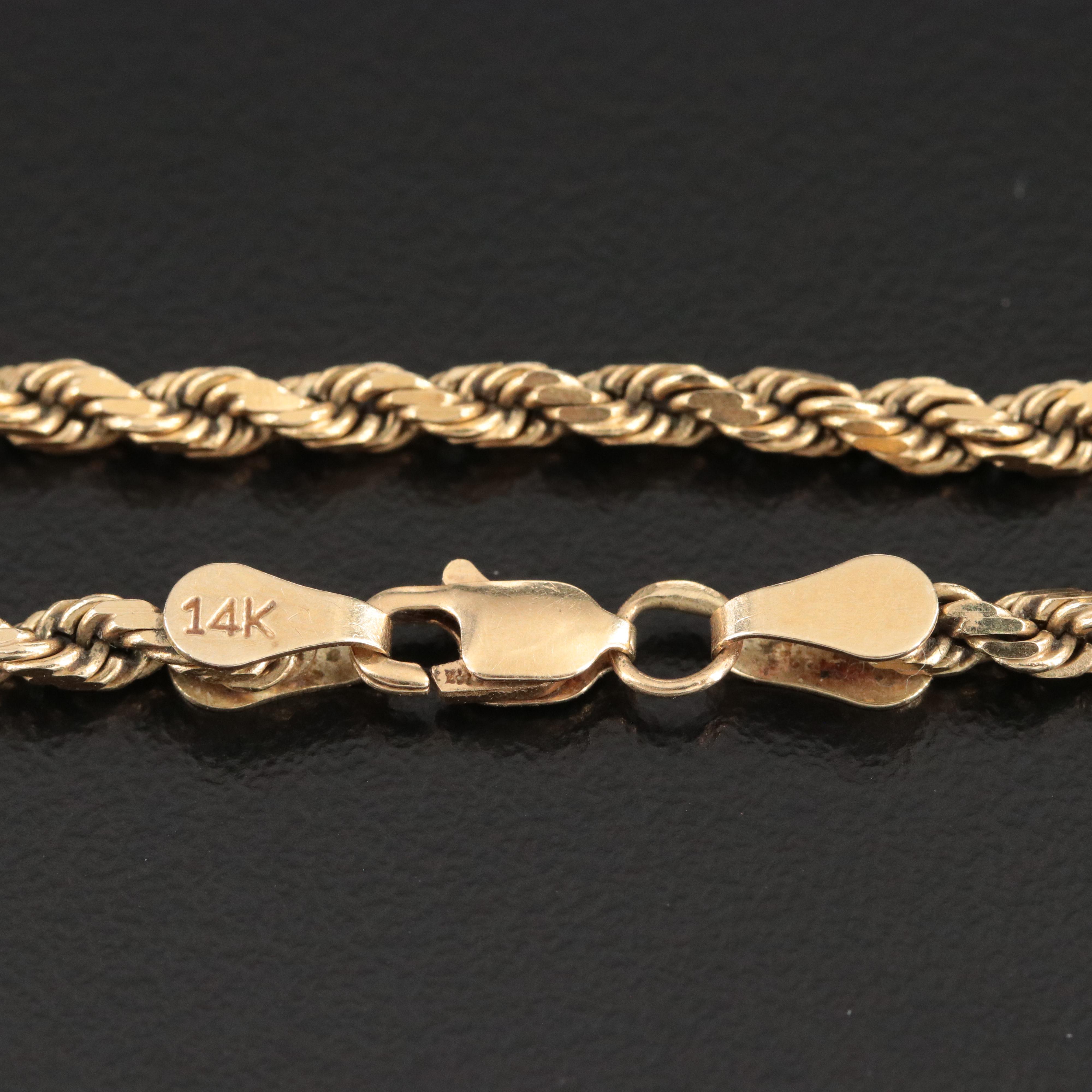 14K Rope Chain Necklace