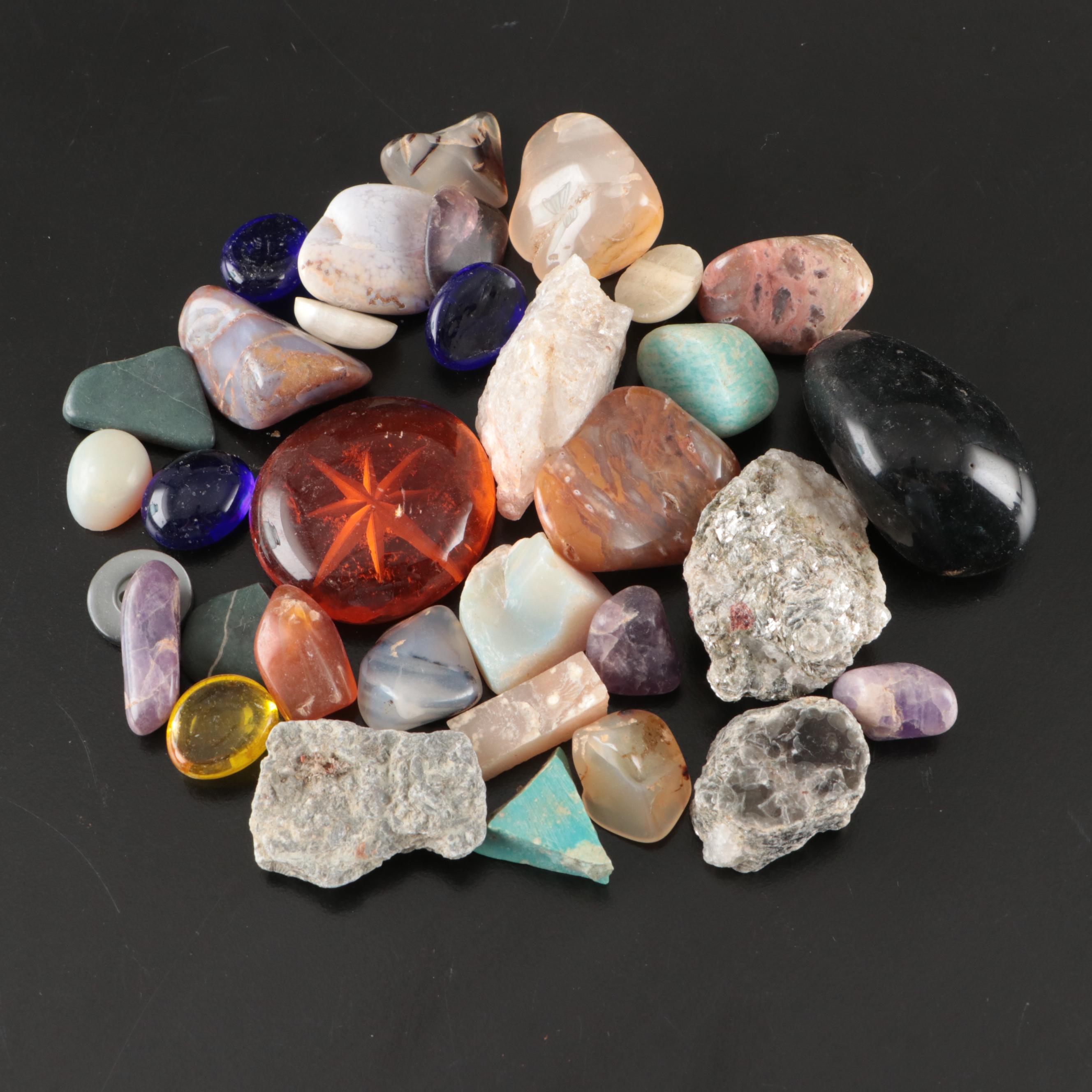 Vintage Barrel Pickle Jars with Other Canning Jars and Stones