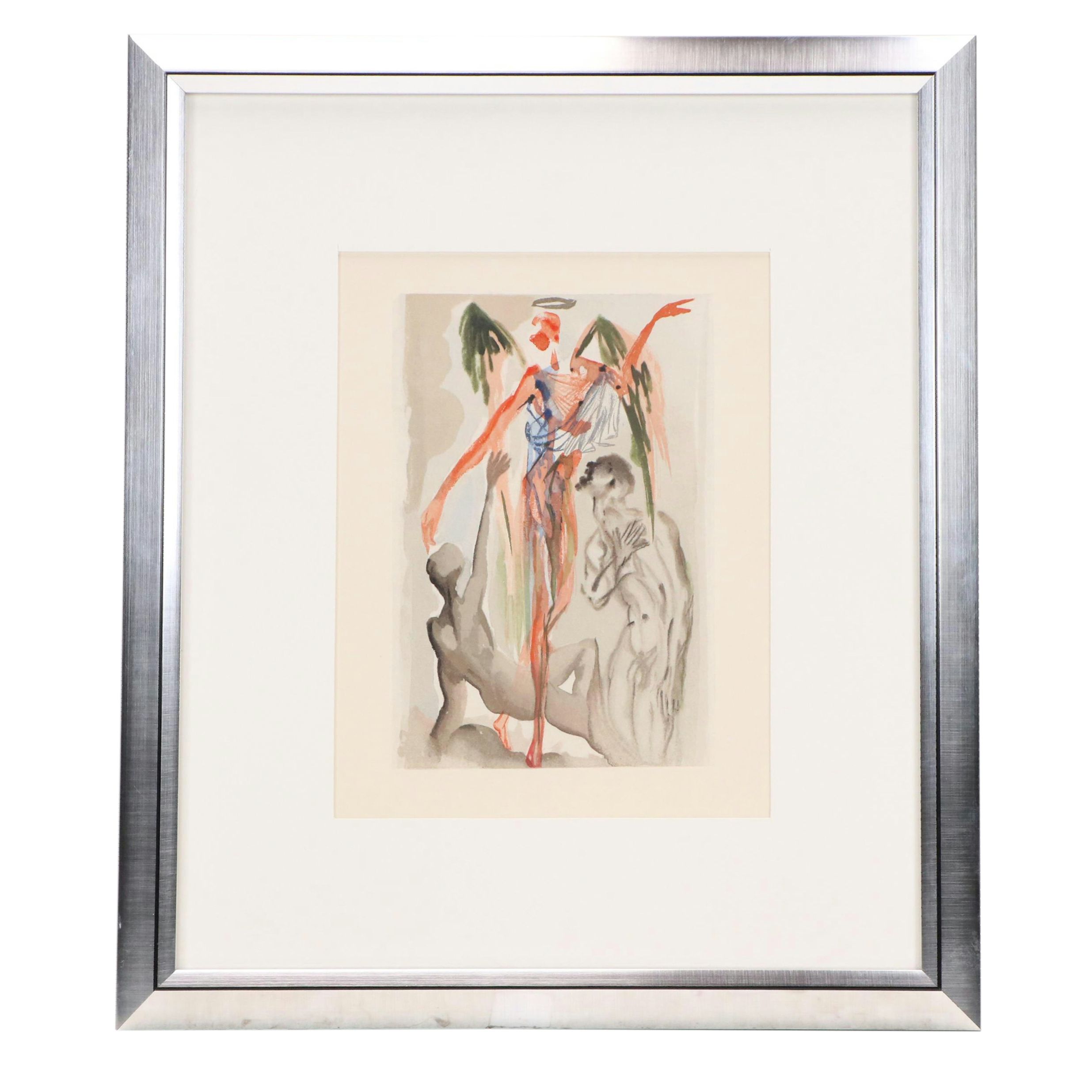 Salvador Dalí Wood Engraving "La Confession de Dante," 1960–1964