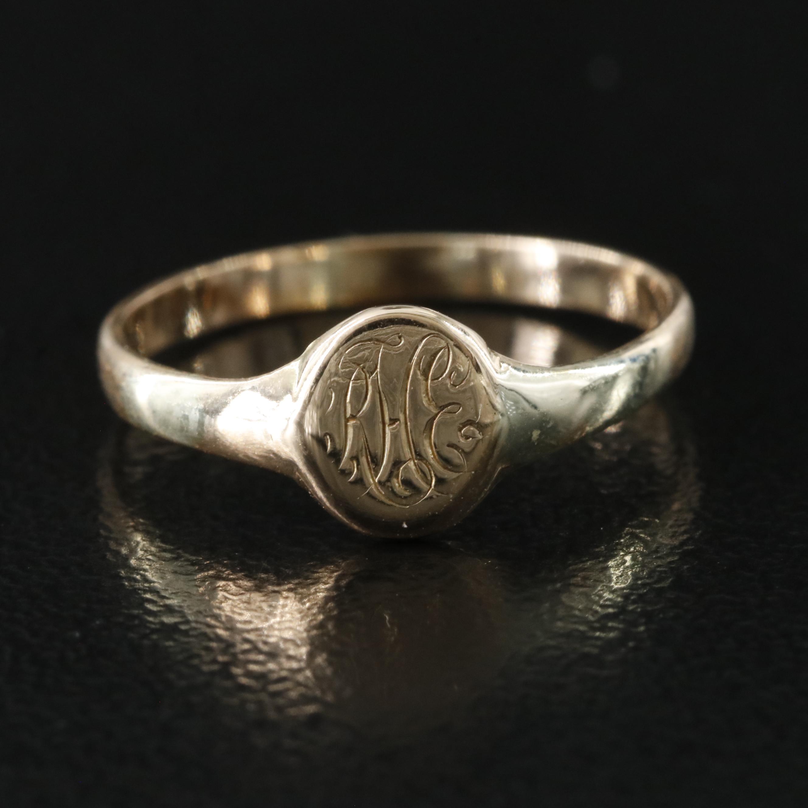 10K Signet Baby Ring