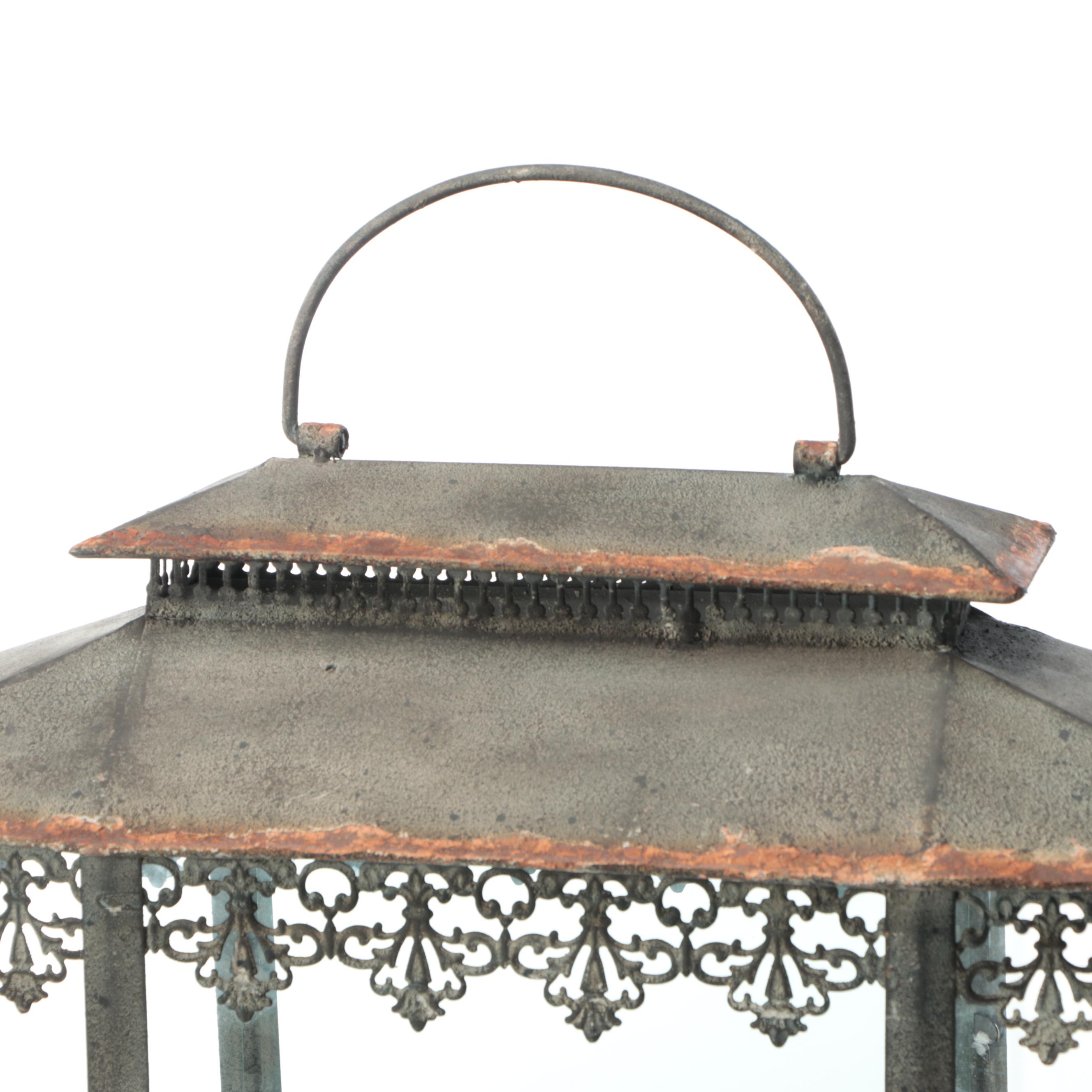 Victorian Style Cast Iron and Glass Hanging Terrarium