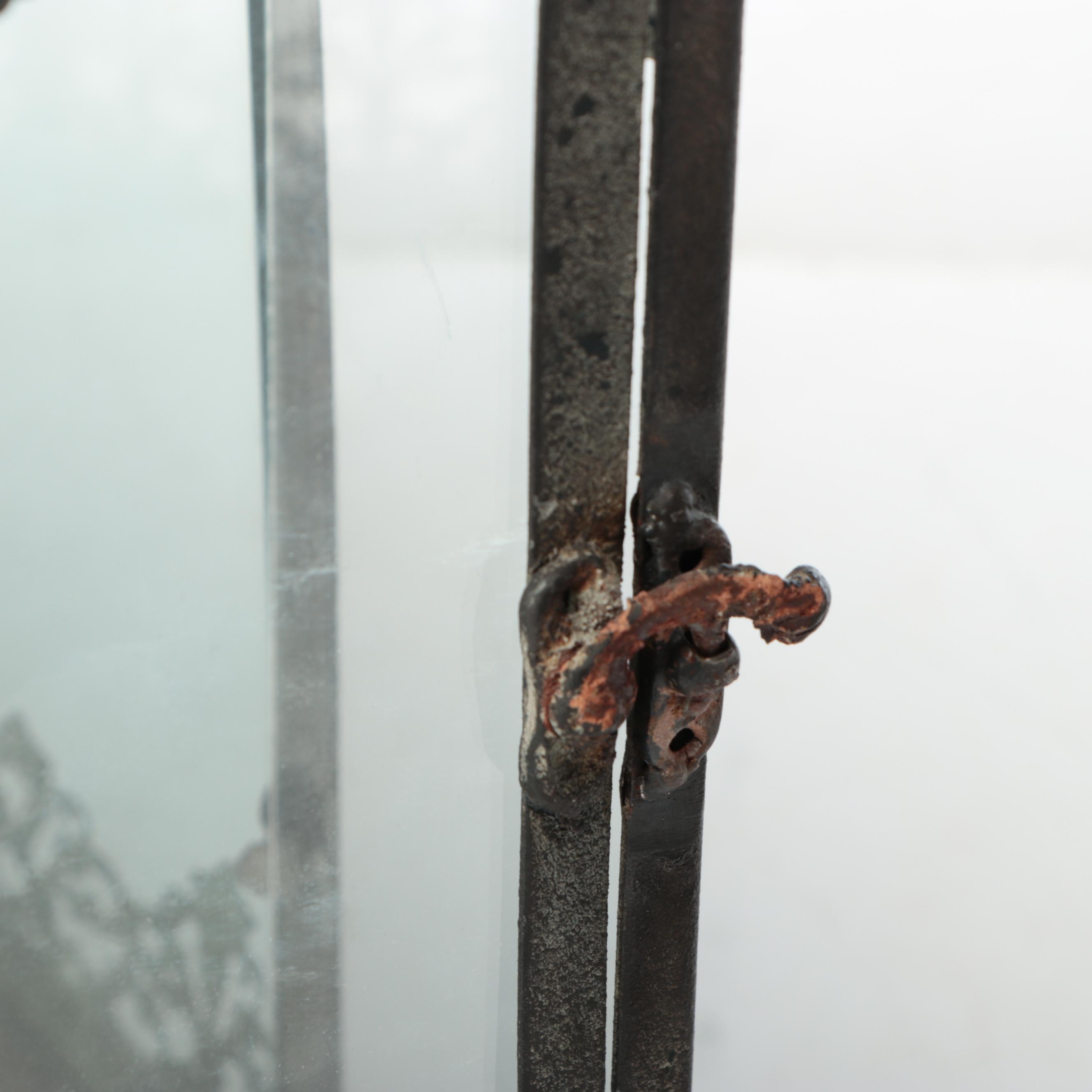 Victorian Style Cast Iron and Glass Hanging Terrarium