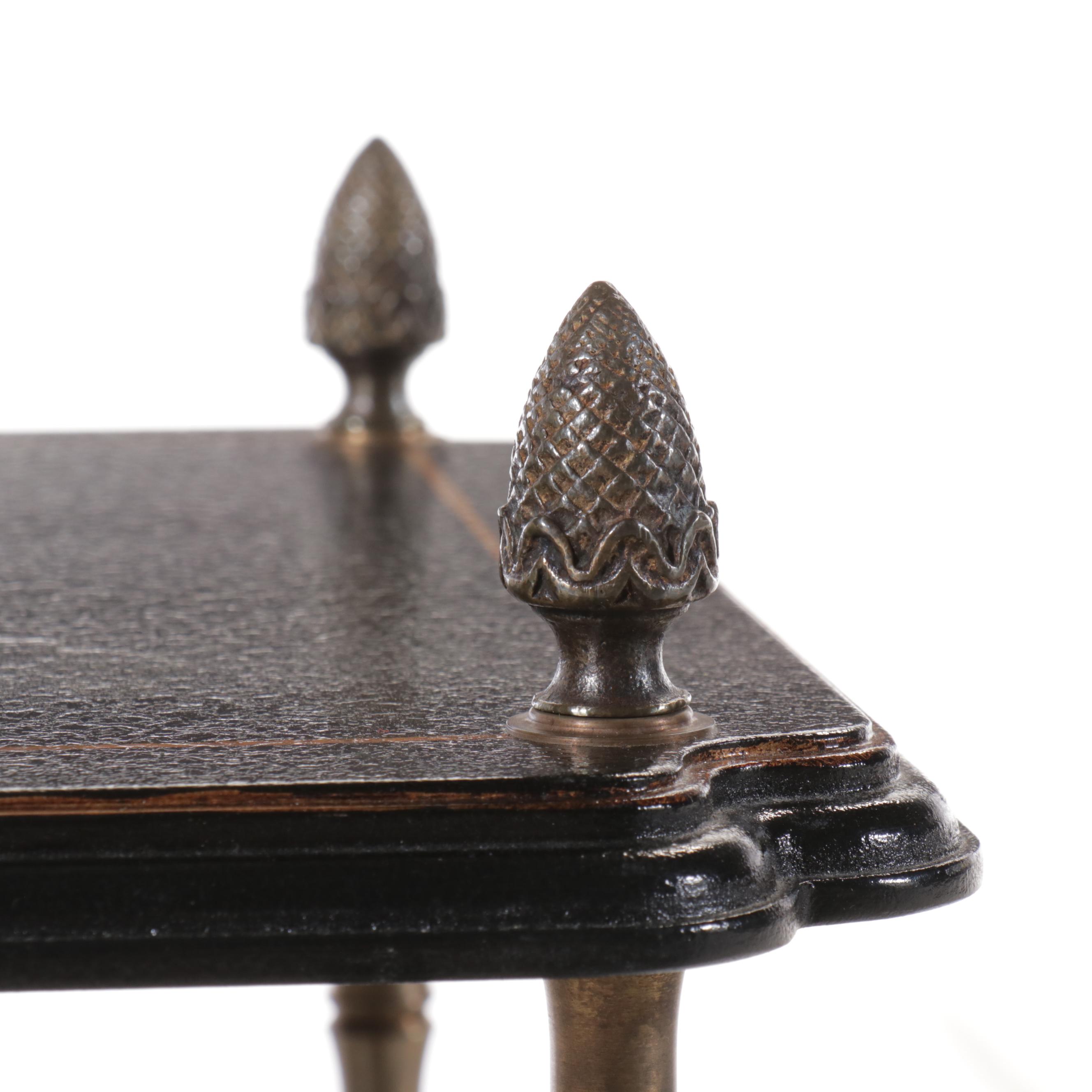Venetian Style Two-Tiered Brass Finial End Table