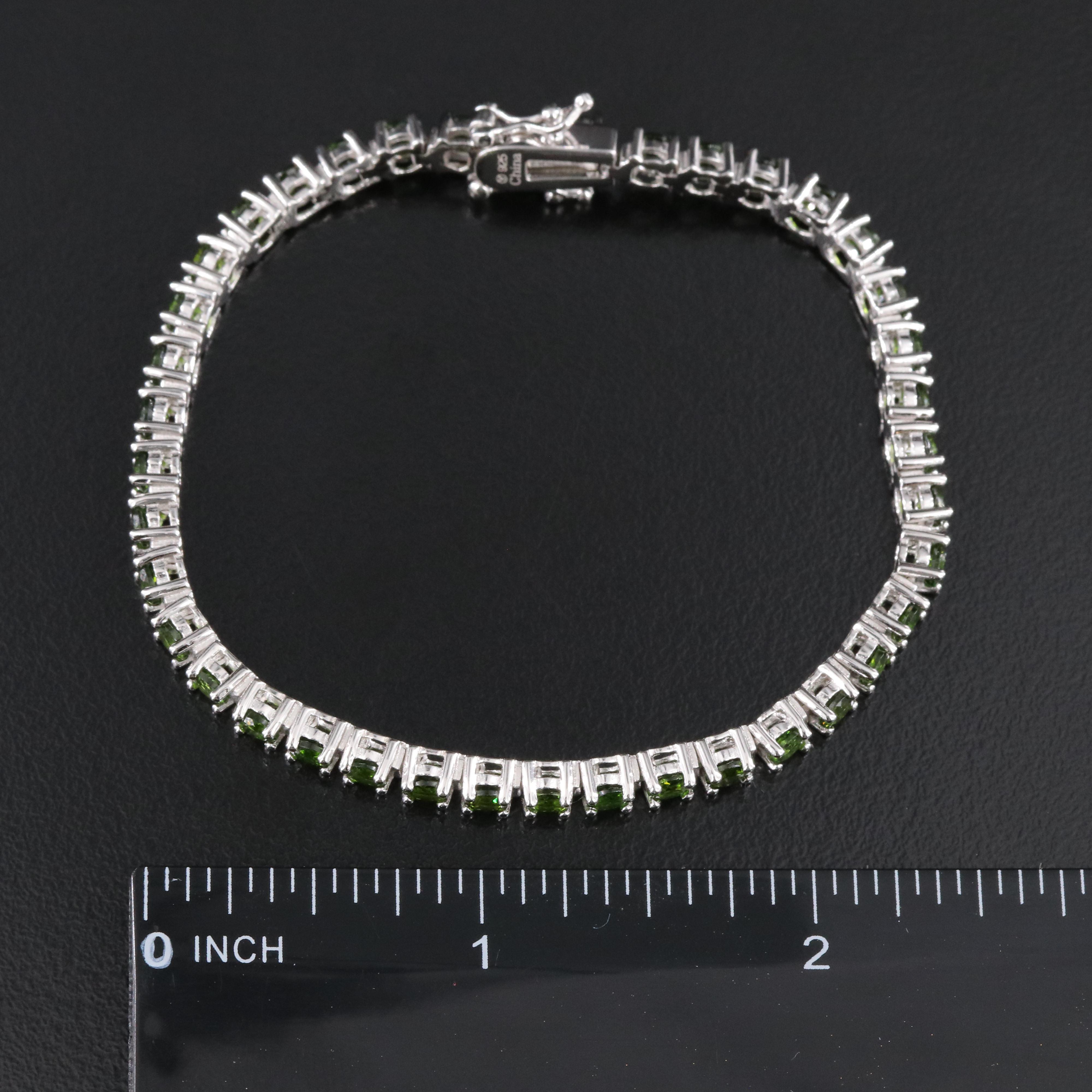 Sterling Diopside, Zircon and Diamond Ring and Bracelets