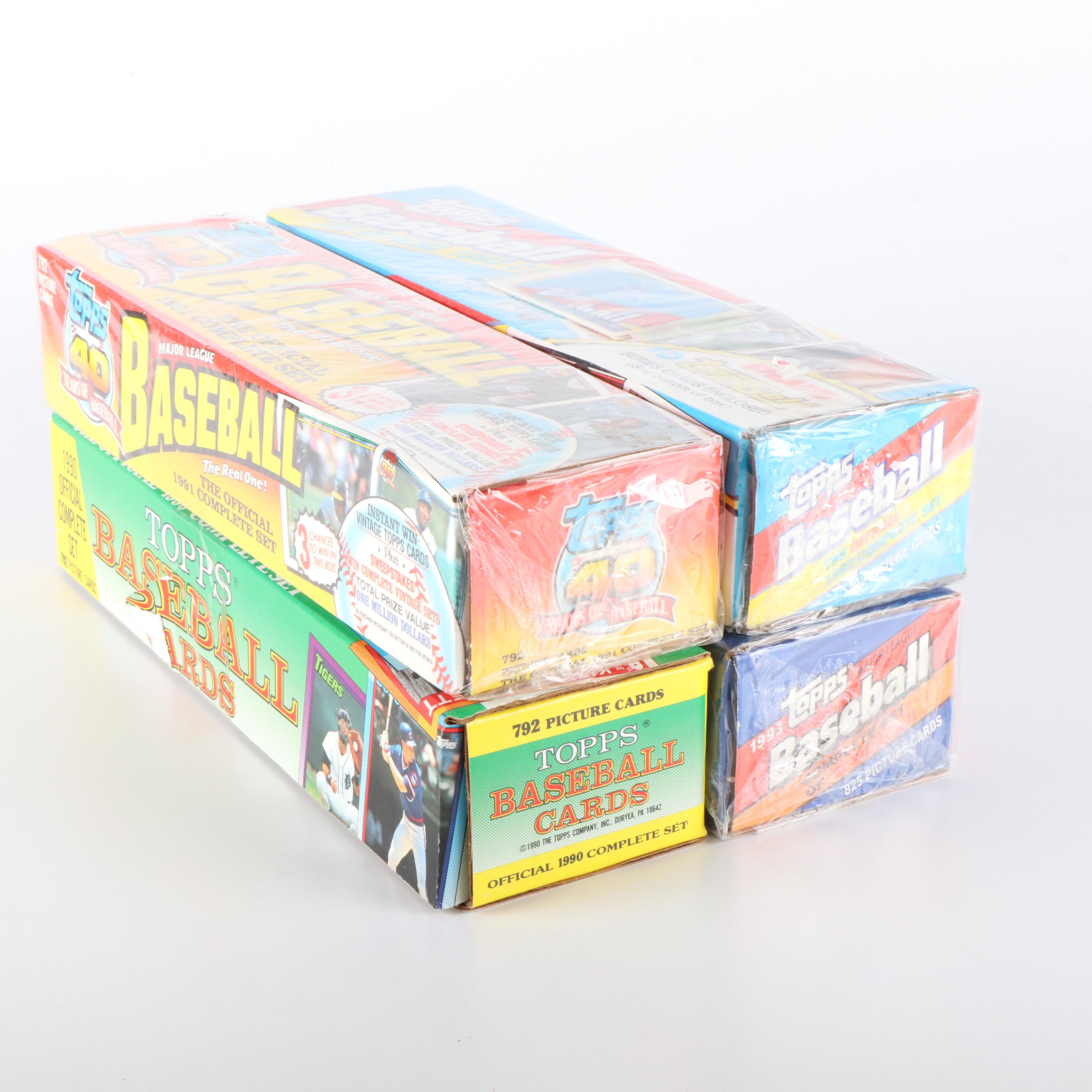 Sealed 1990-93 Topps Baseball Card Sets Featuring Derek Jeter Rookie and More