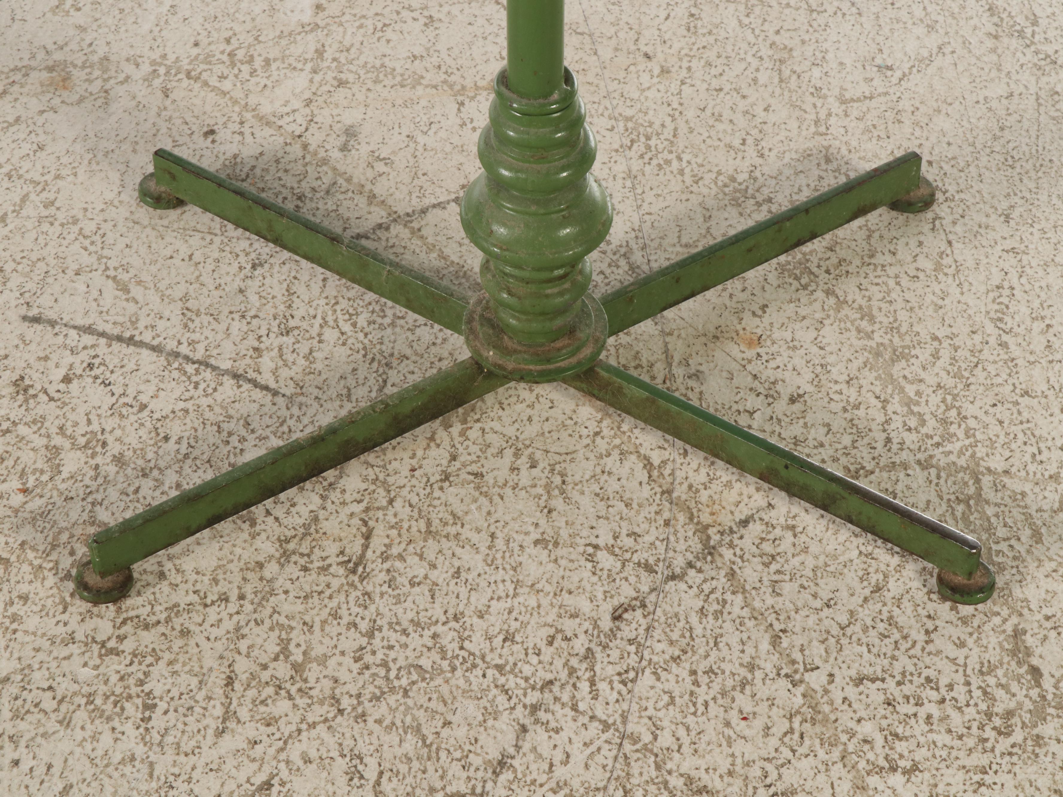 Vintage Green Wrought Iron Patio Bistro Table with Chairs