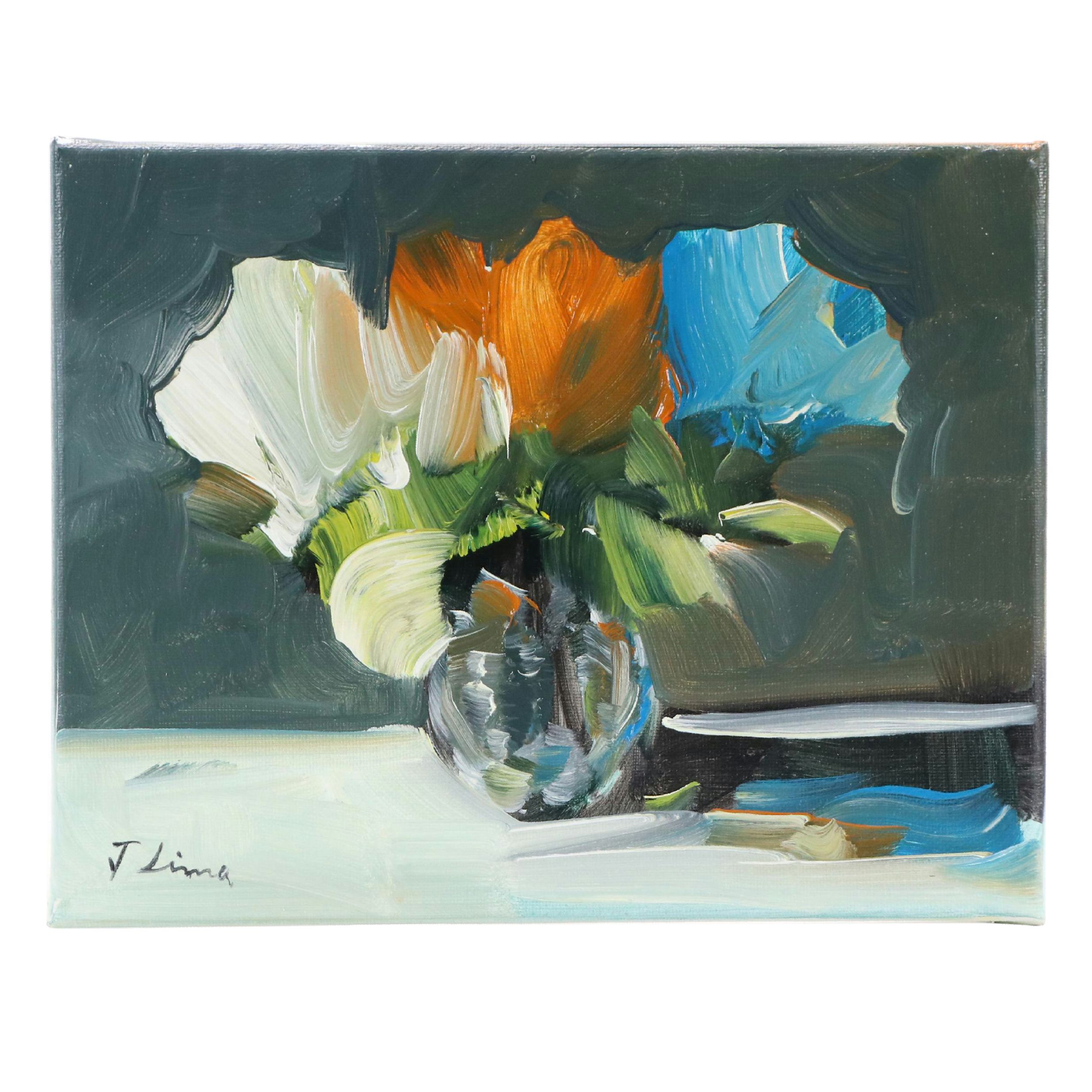 José M. Lima Floral Still Life Oil Painting, 2025