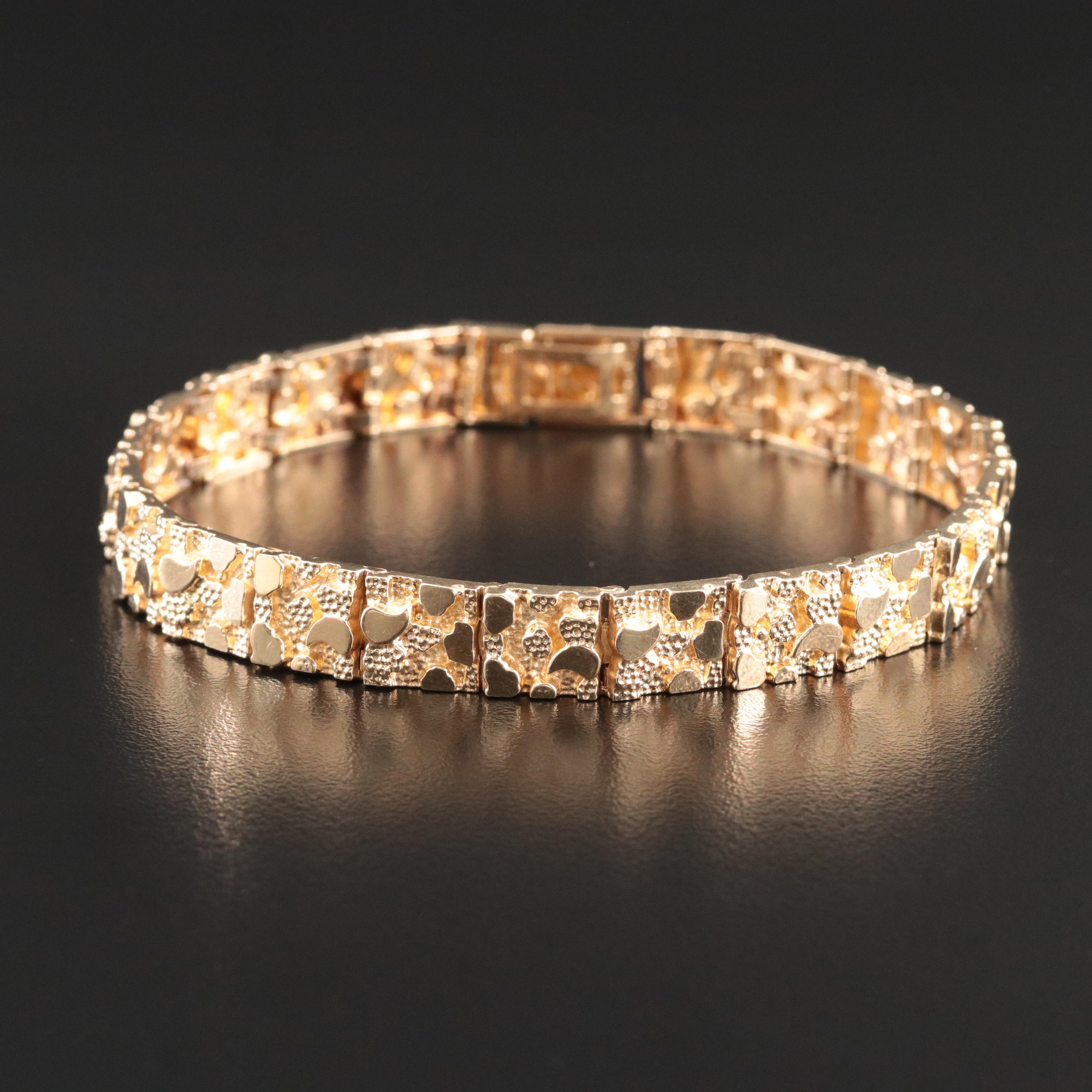 14K Nugget Link Bracelet