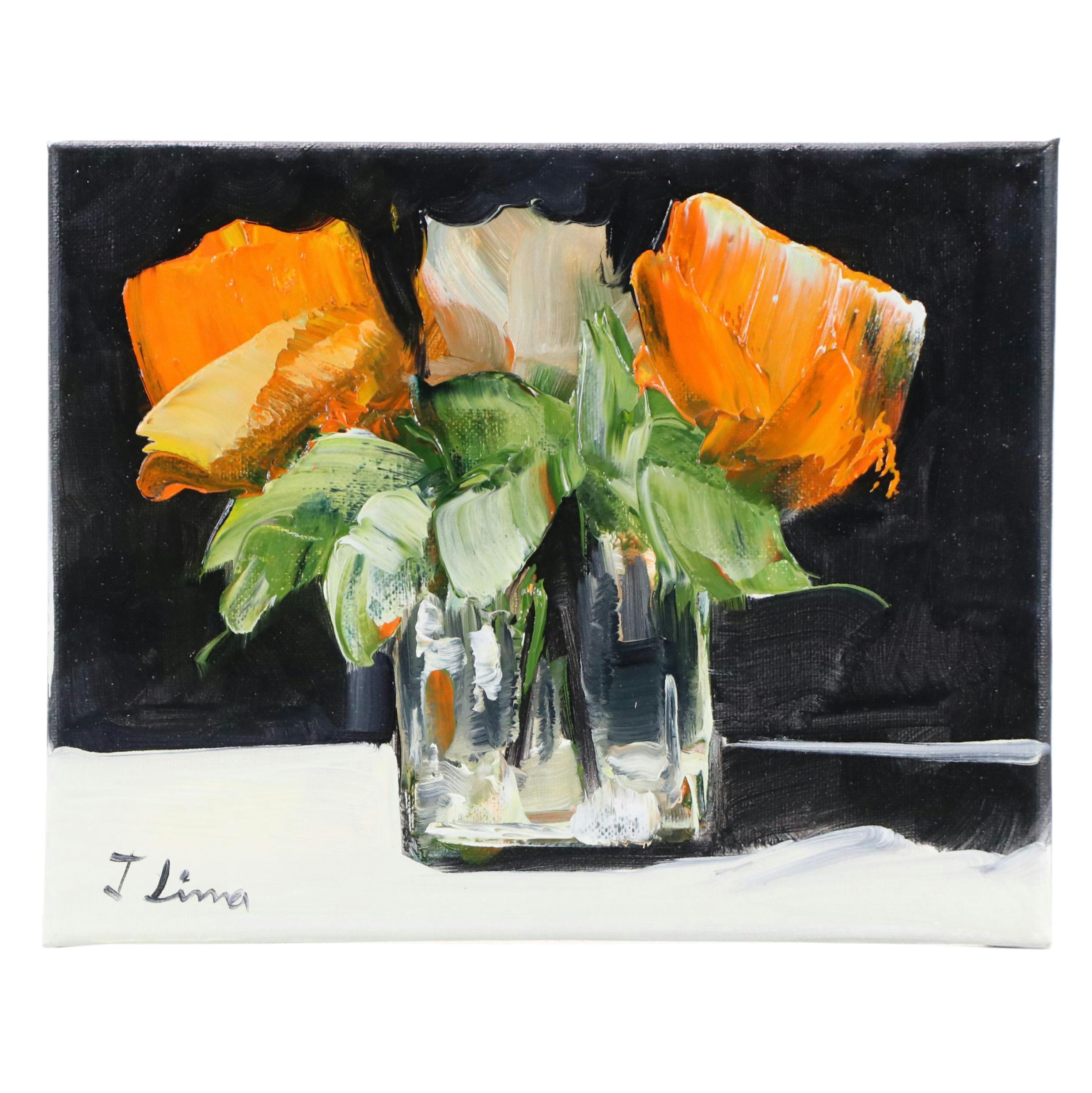 José M. Lima Floral Still Life Oil Painting, 2025
