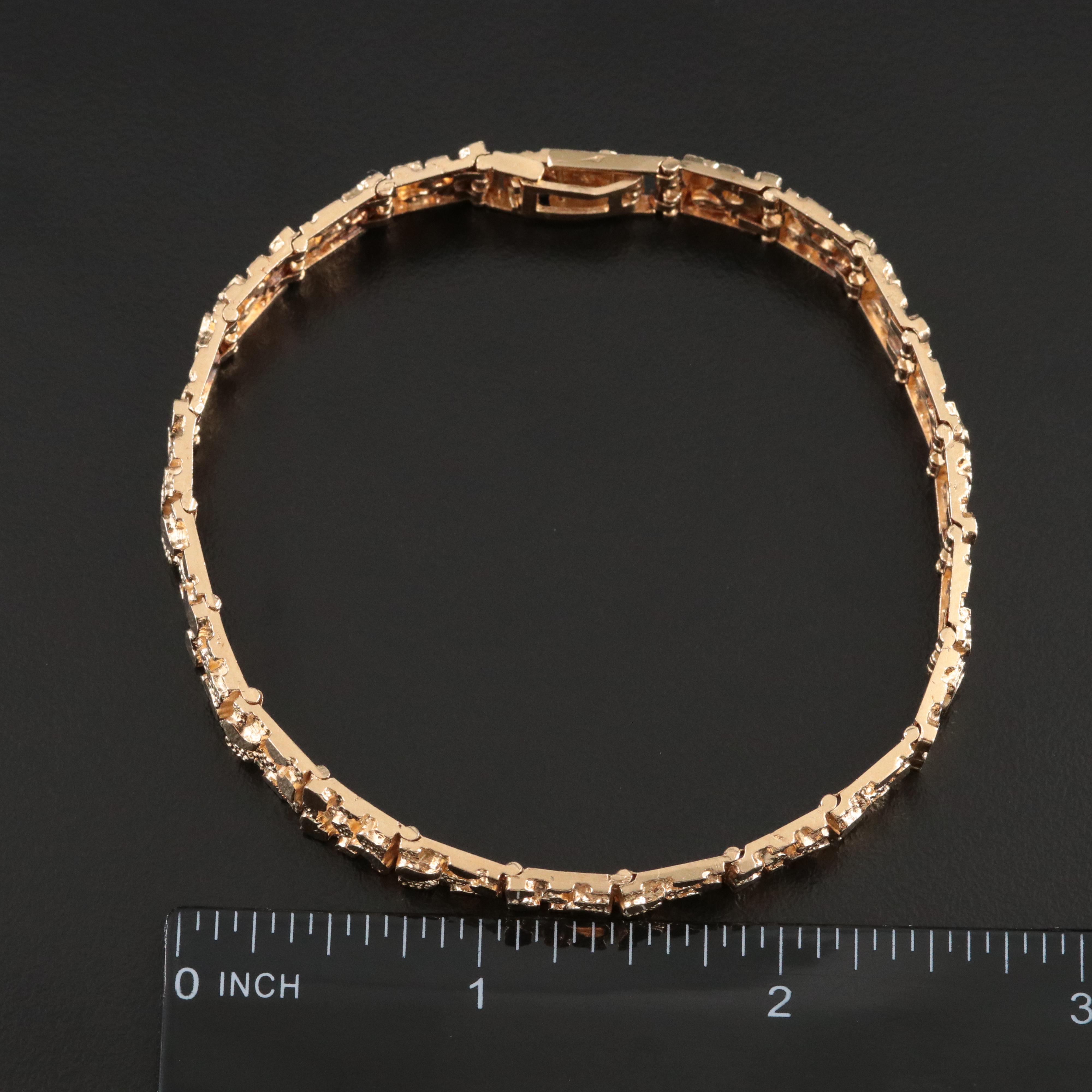 14K Nugget Link Bracelet