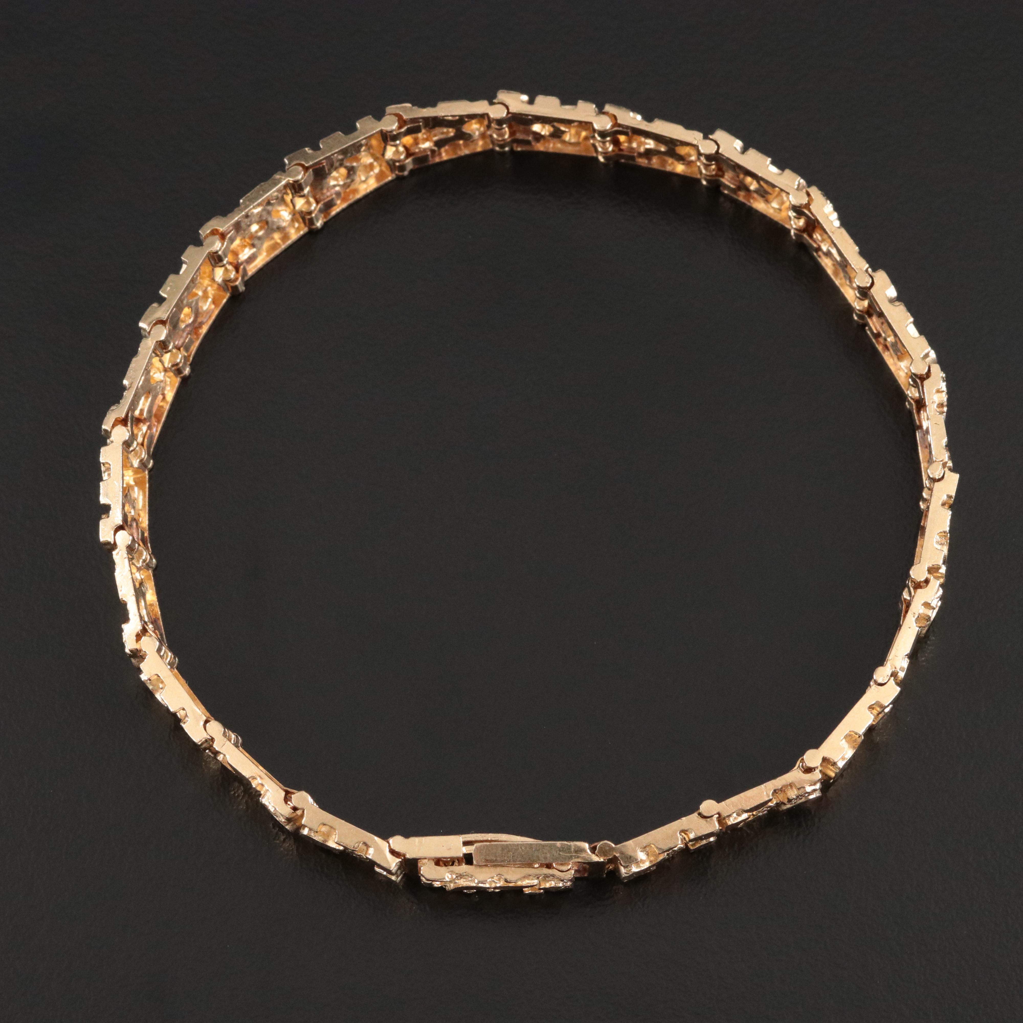 14K Nugget Link Bracelet