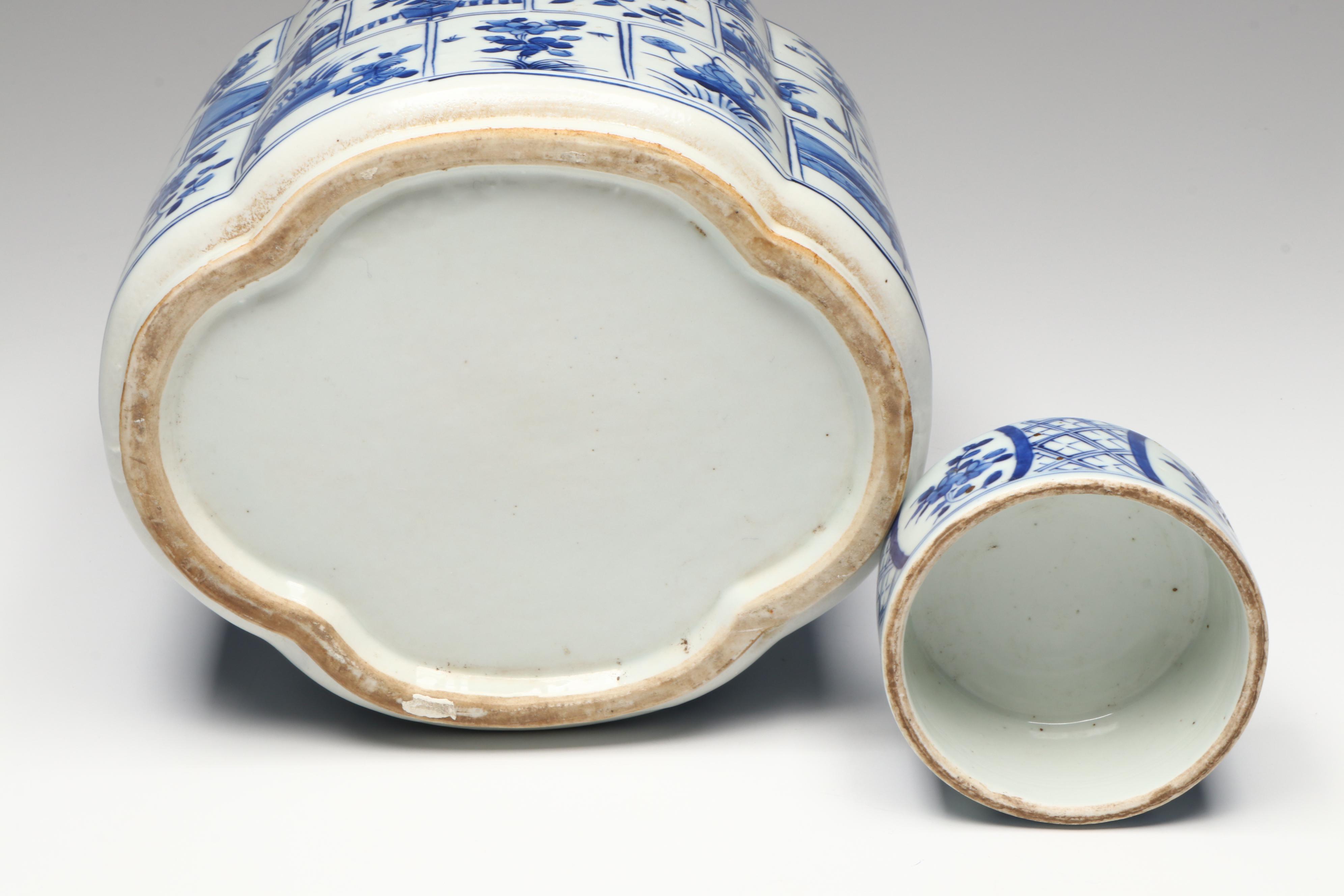 Antique Chinese Qing Dynasty Porcelain Tea Caddies, 19th Century