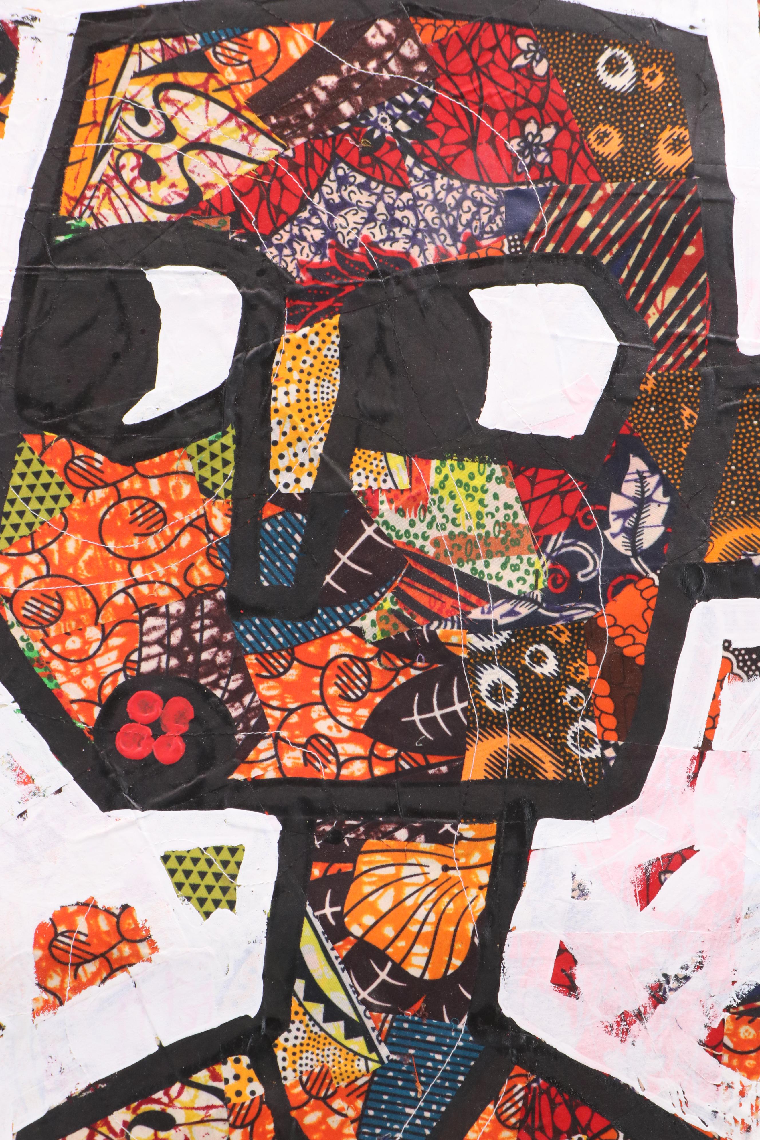 Abiola Idowu Modern Figural Mixed Media Painting "I Love You," 2024