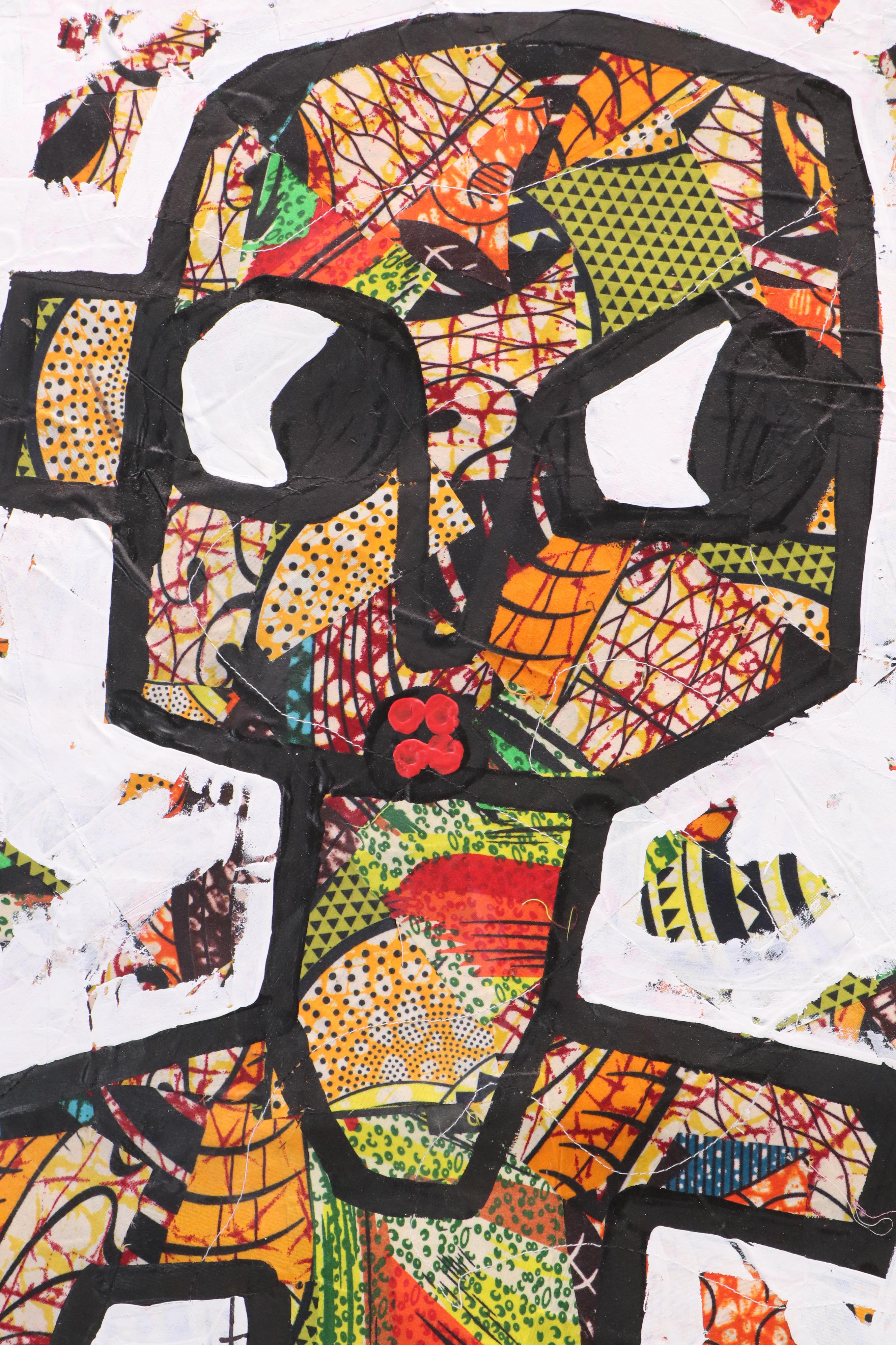 Abiola Idowu Modern Figural Mixed Media Painting "I Love You," 2024