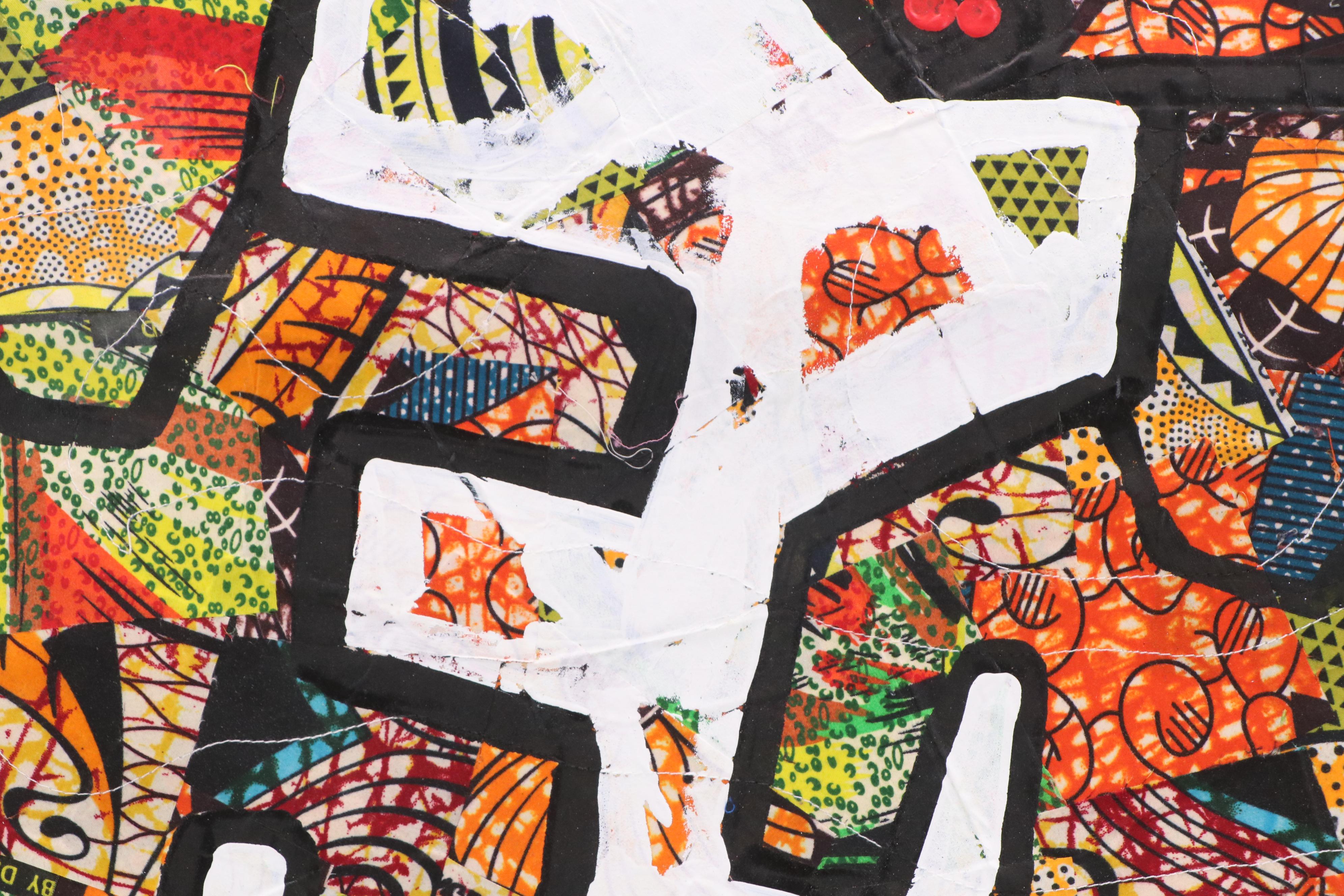 Abiola Idowu Modern Figural Mixed Media Painting "I Love You," 2024