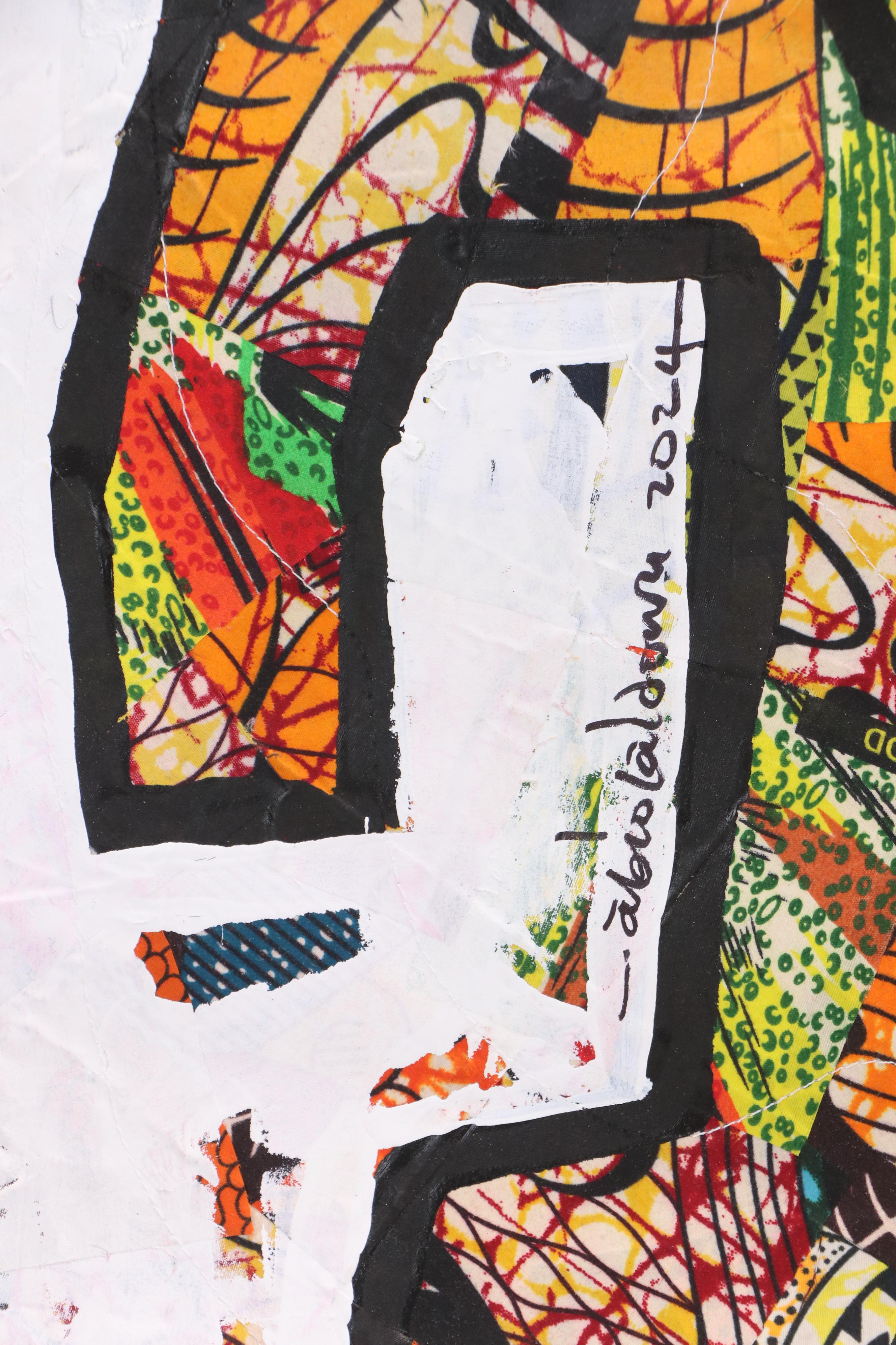 Abiola Idowu Modern Figural Mixed Media Painting "I Love You," 2024