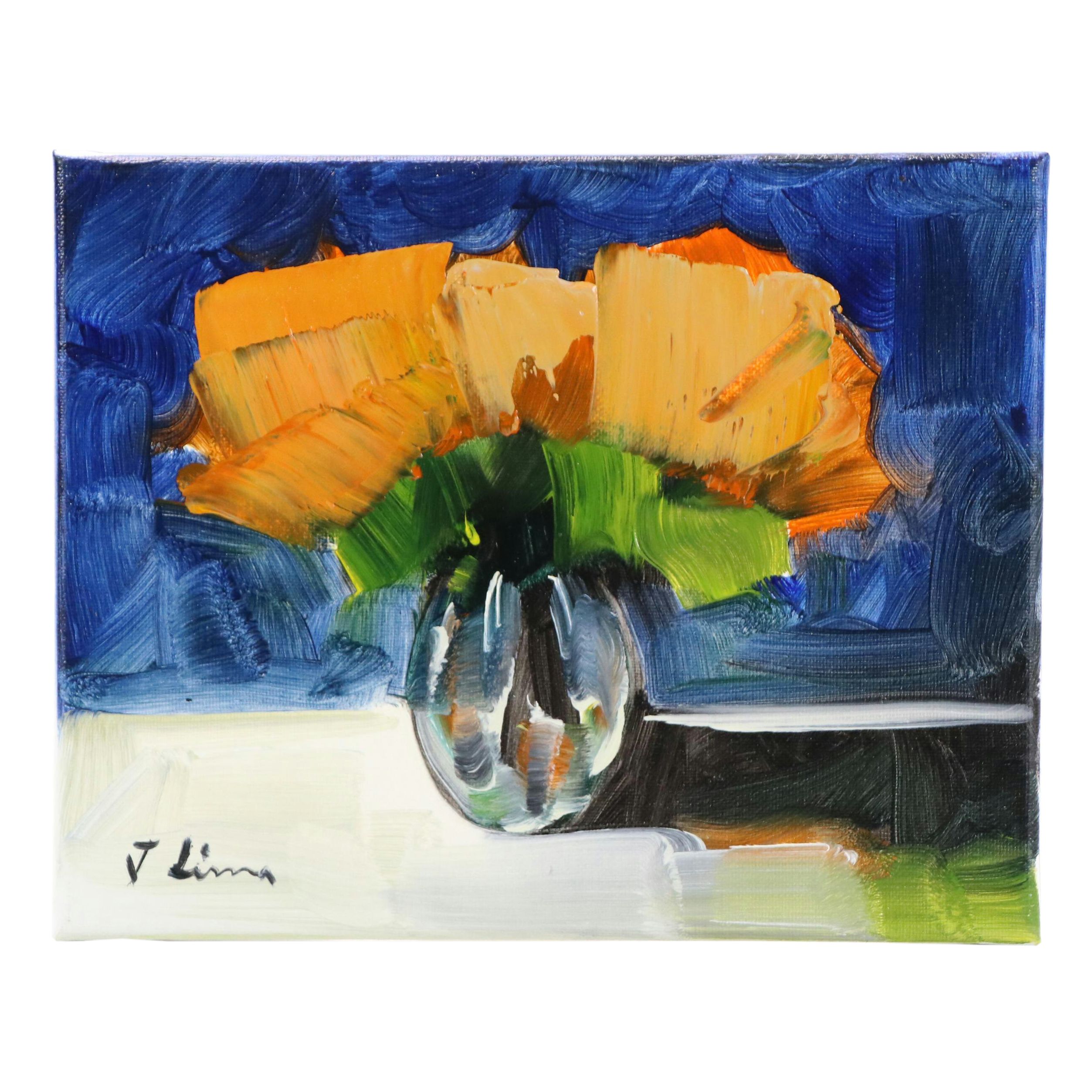 José M. Lima Floral Still Life Oil Painting, 2025