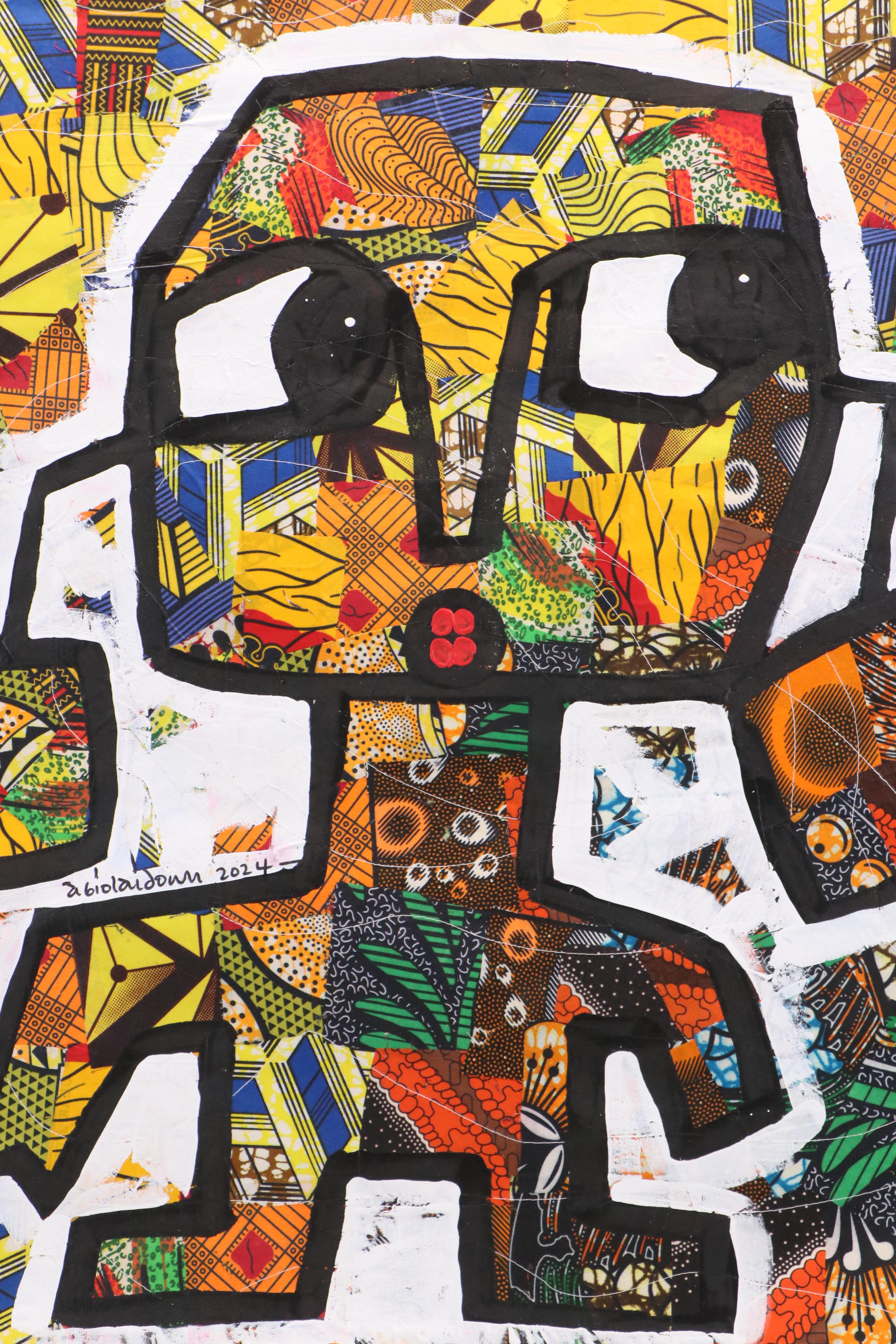 Abiola Idowu Modern Mixed Media Painting "Sensawe to Love," 2024