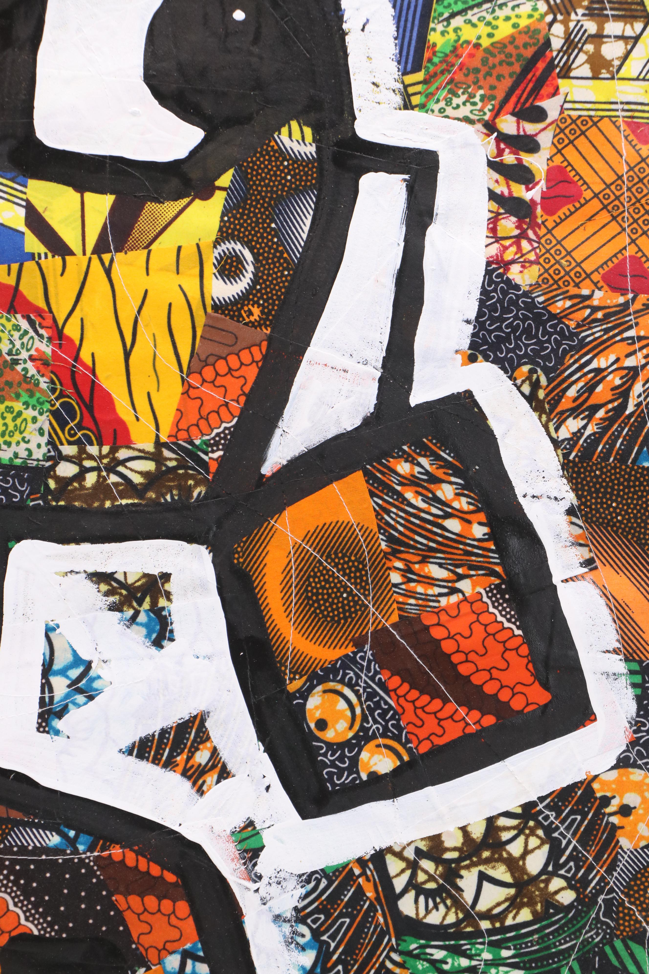 Abiola Idowu Modern Mixed Media Painting "Sensawe to Love," 2024