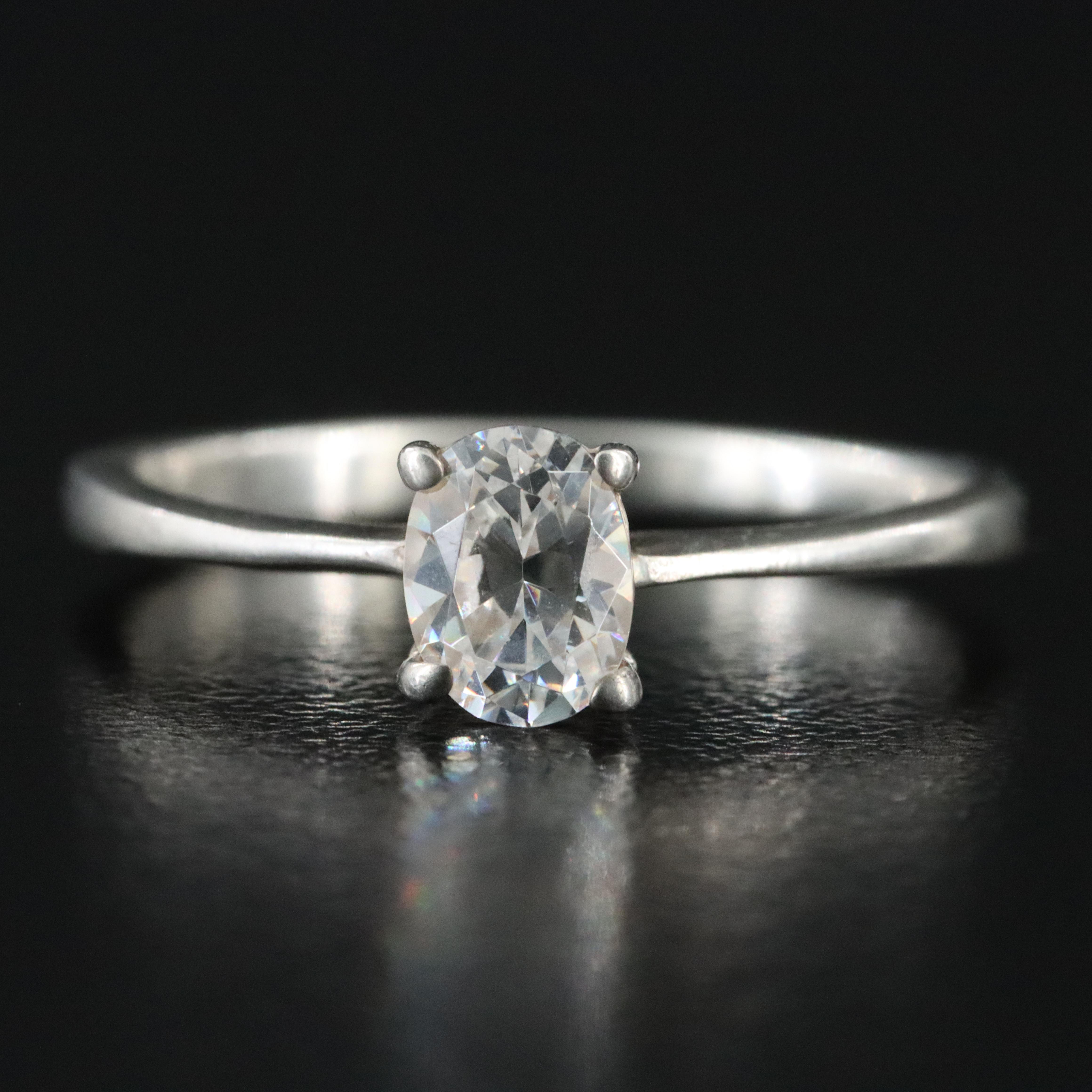 Sterling CZ Solitaire Ring