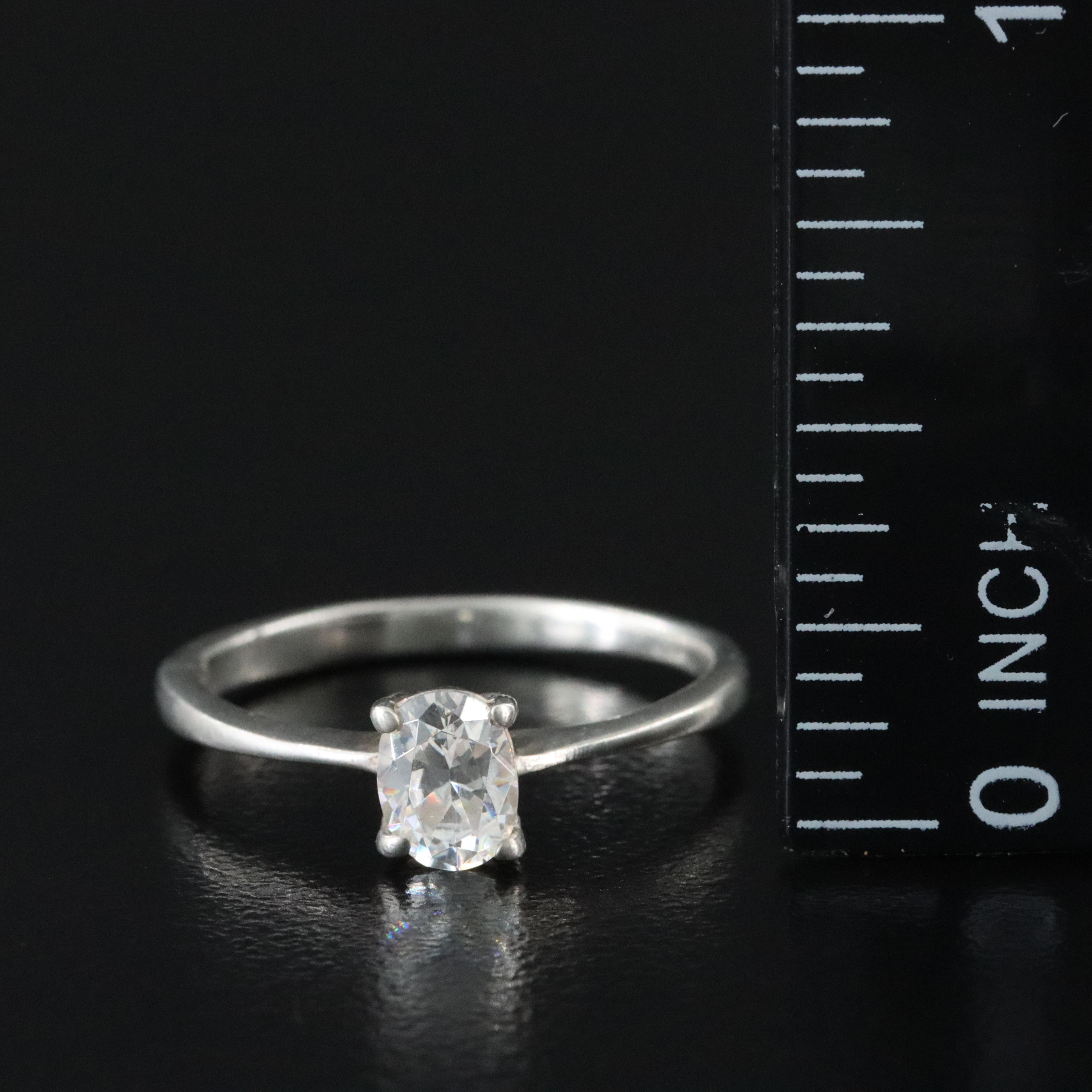 Sterling CZ Solitaire Ring