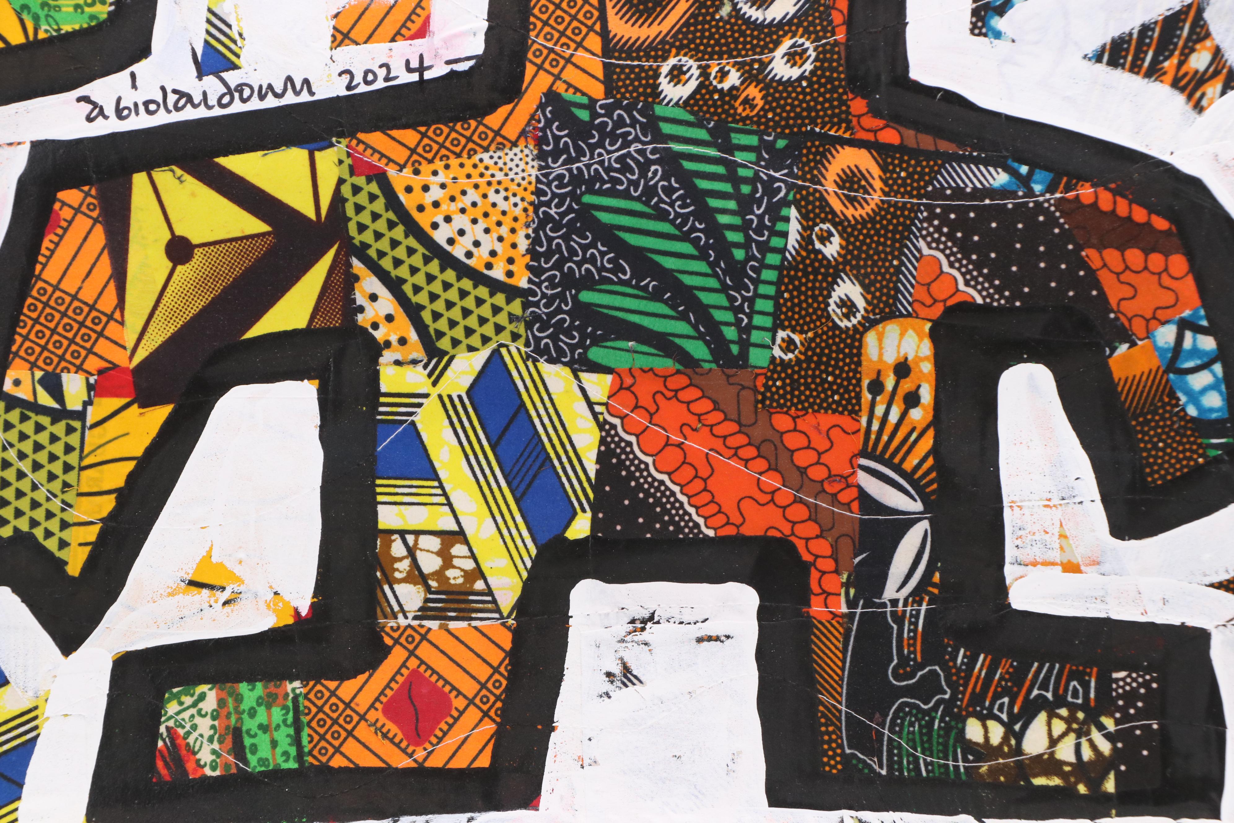 Abiola Idowu Modern Mixed Media Painting "Sensawe to Love," 2024