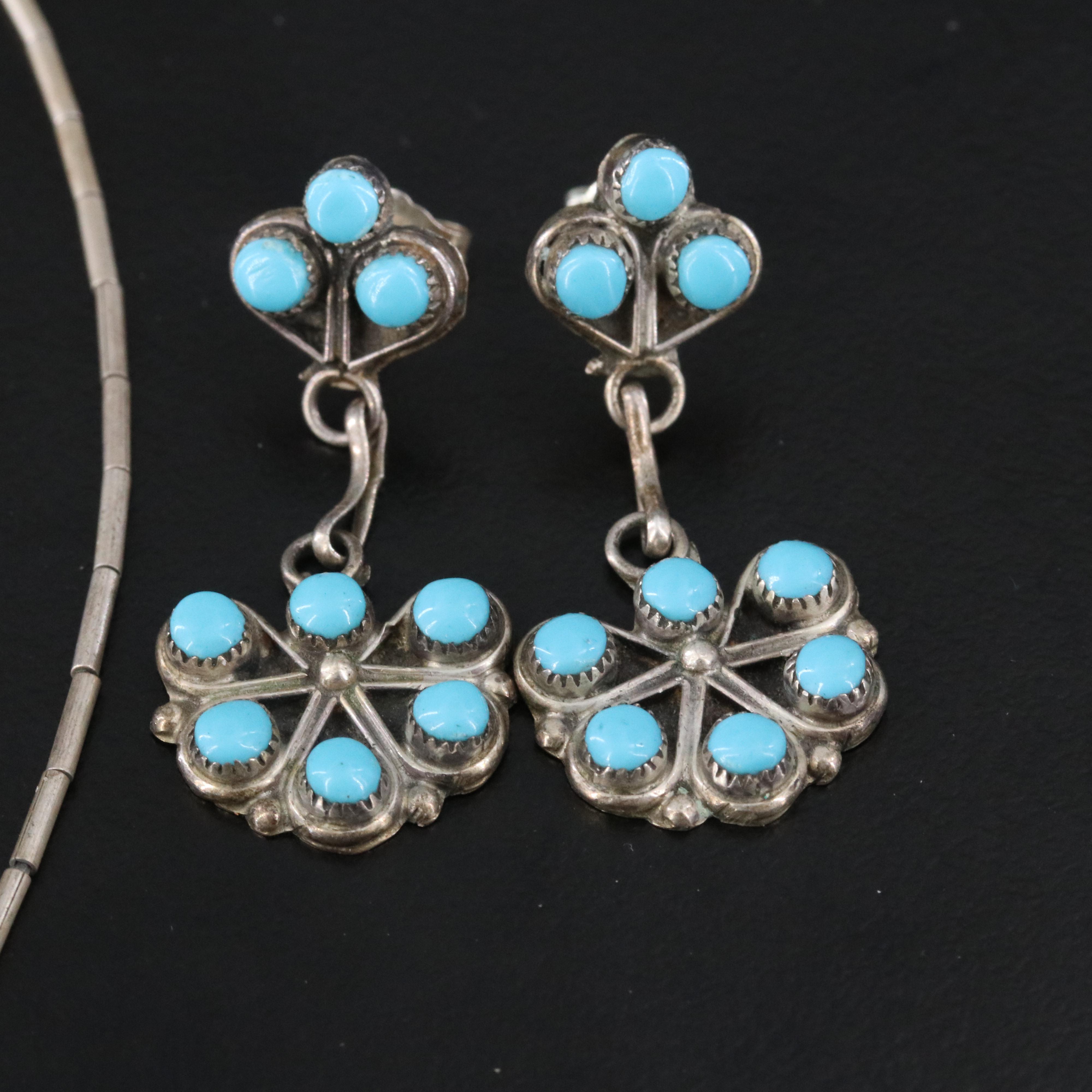 Sterling Artist-Signed Jewelry with Turquoise, Mother-of-Pearl and Bone