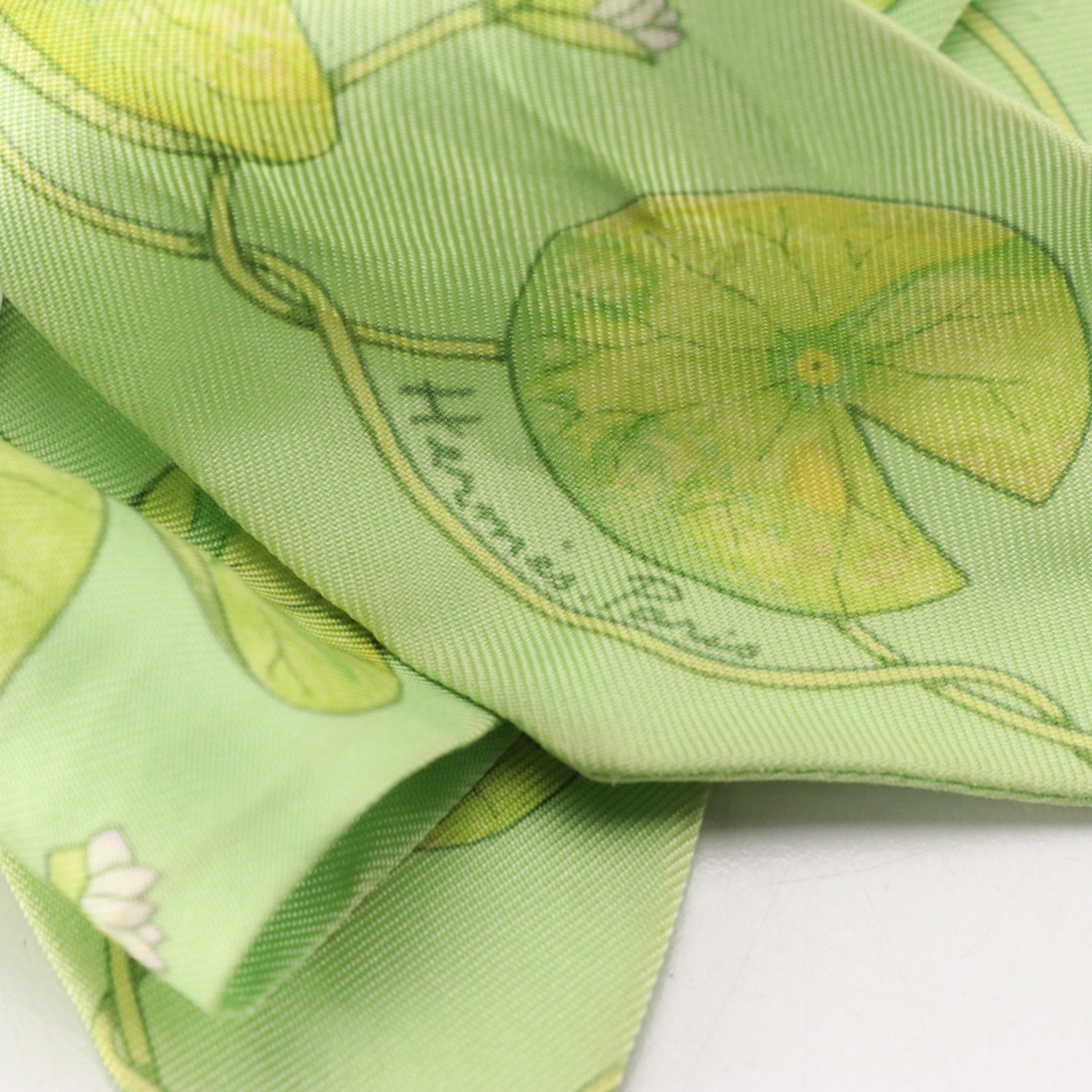 Hermès "Un Jardin sur le Nil" Silk Twilly Scarf with Box