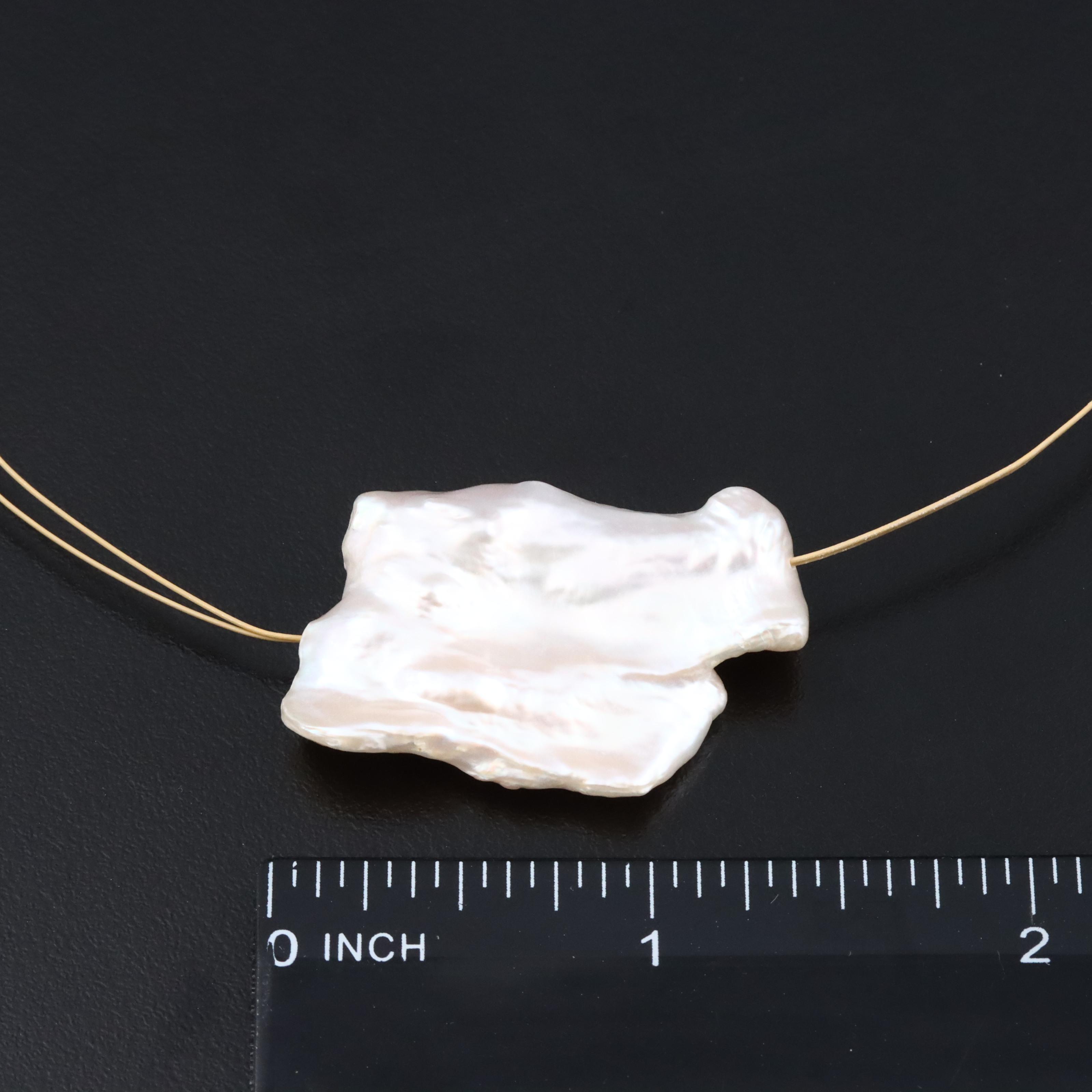 Pearl Pendant Necklace with 18K Clasp