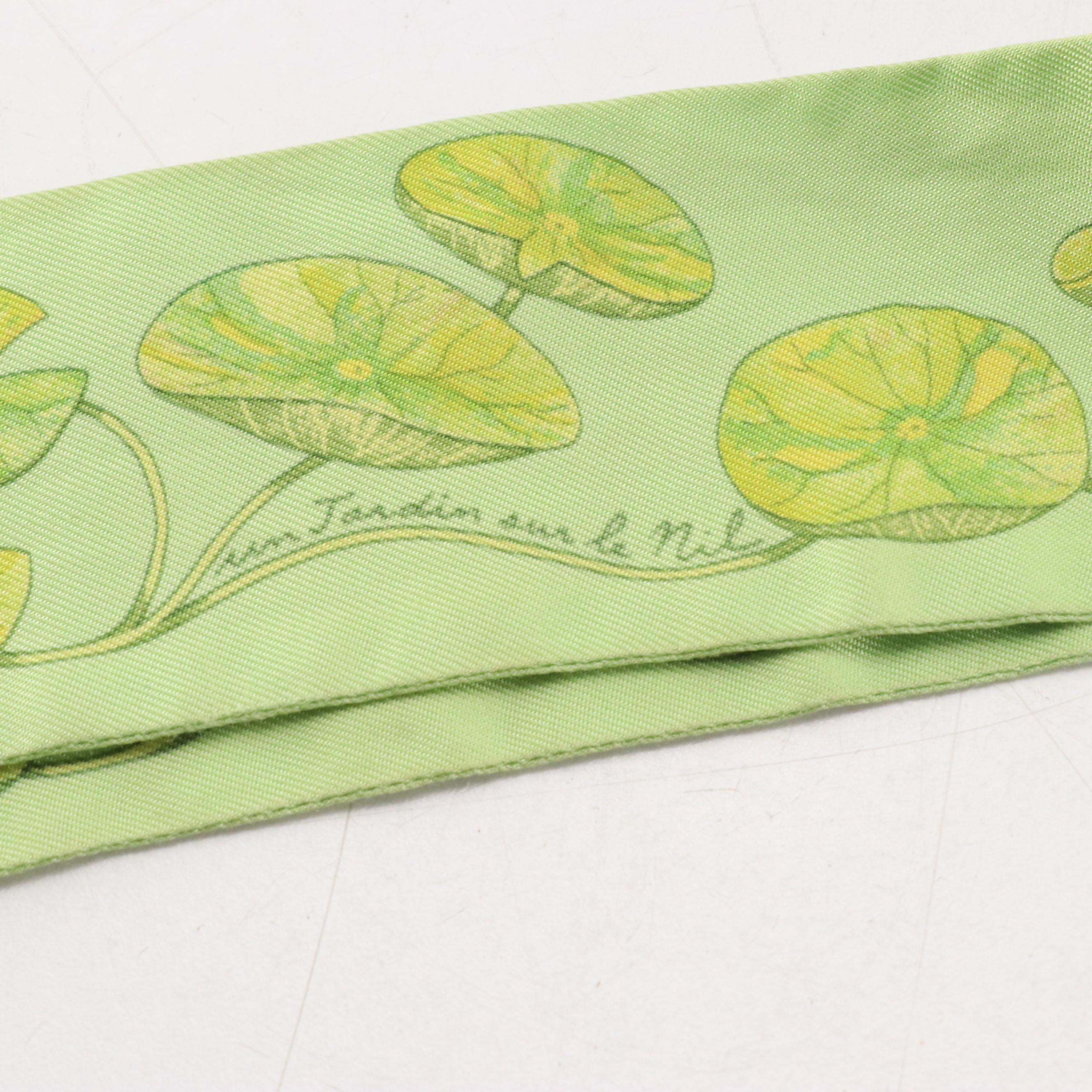 Hermès "Un Jardin sur le Nil" Silk Twilly Scarf with Box