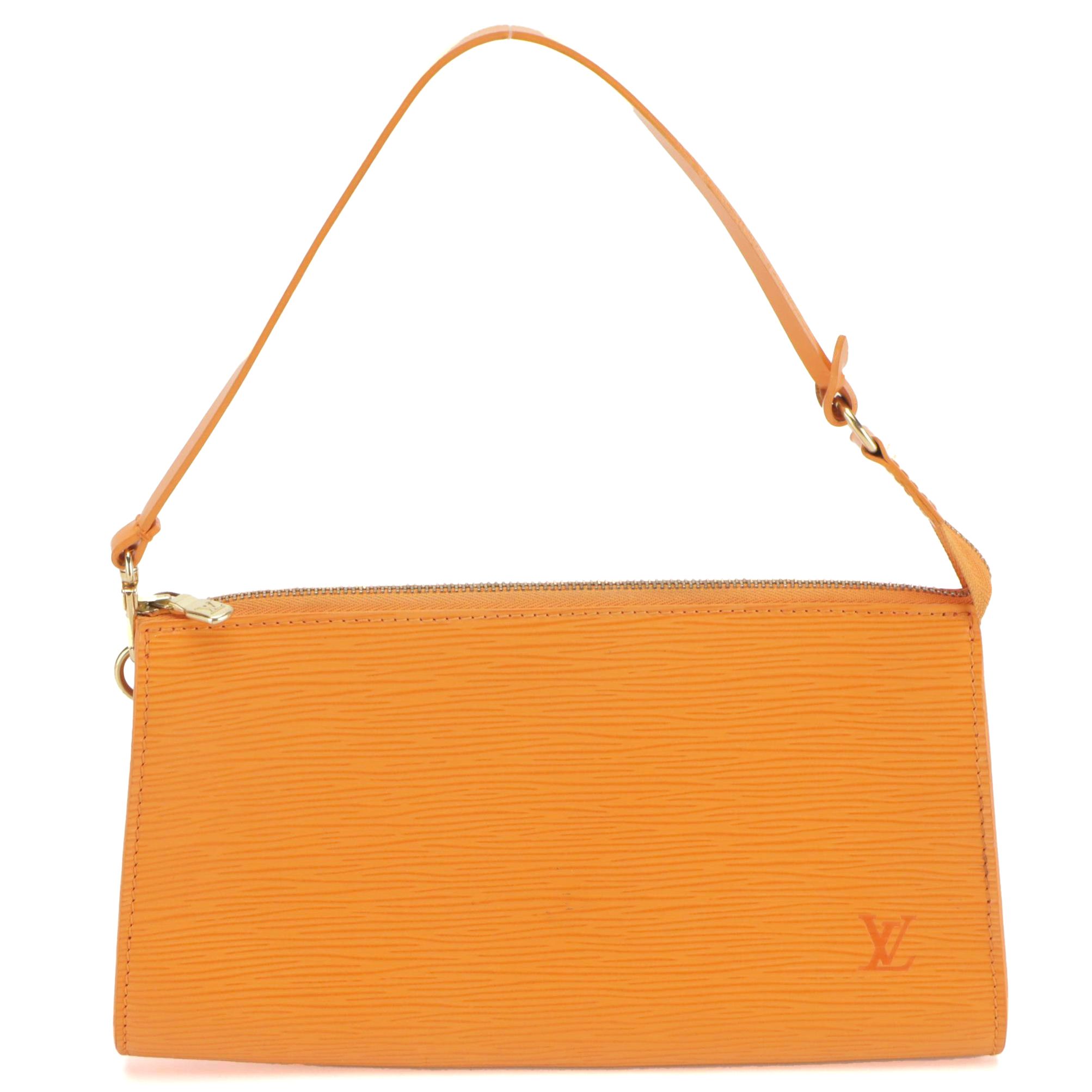 Louis Vuitton Pochette Accessoires in Mandarin Epi and Smooth Leather