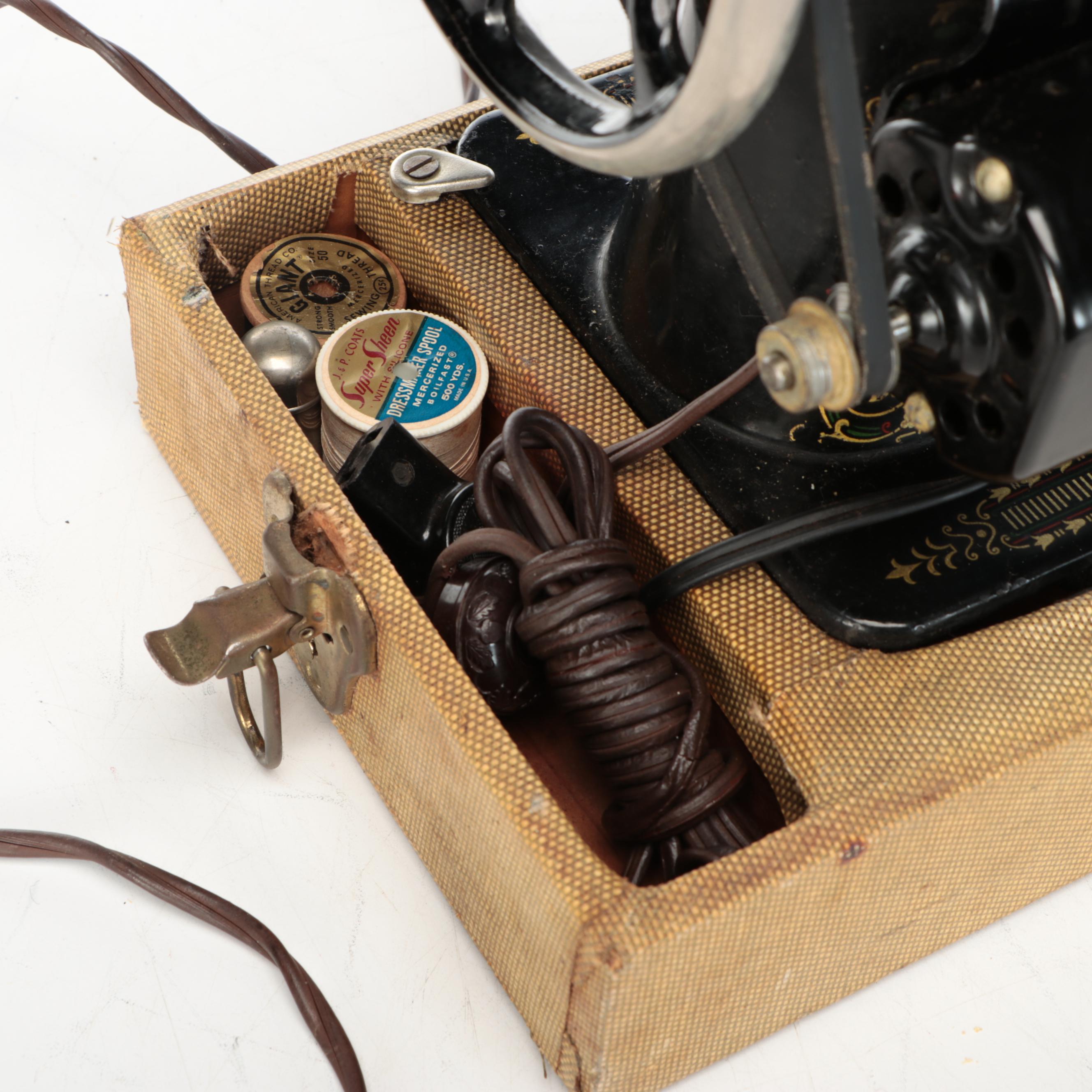 Singer Sewing Machine with Case, Early 20th Century