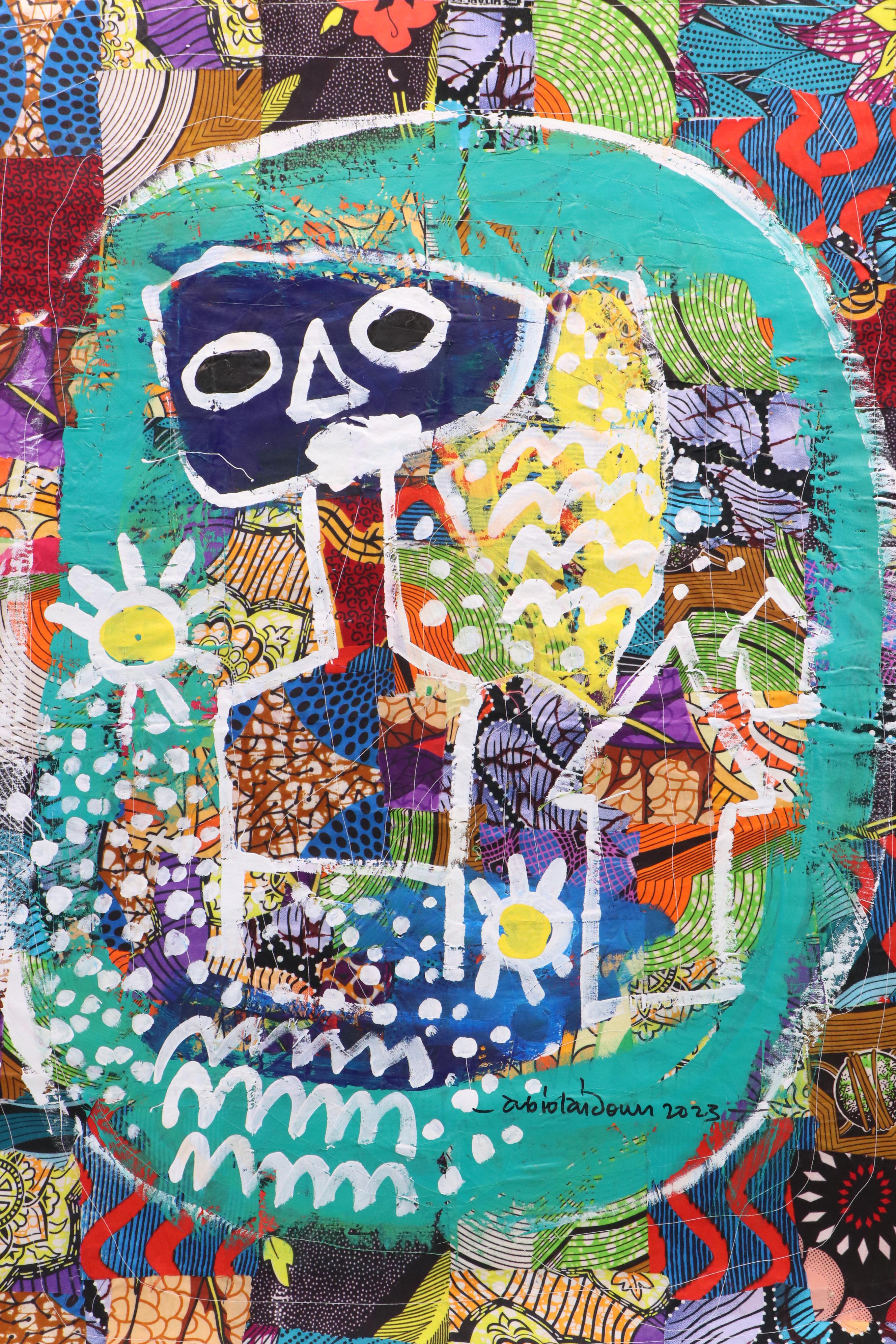 Abiola Idowu Abstract Mixed Media Painting "Faith is Action," 2024