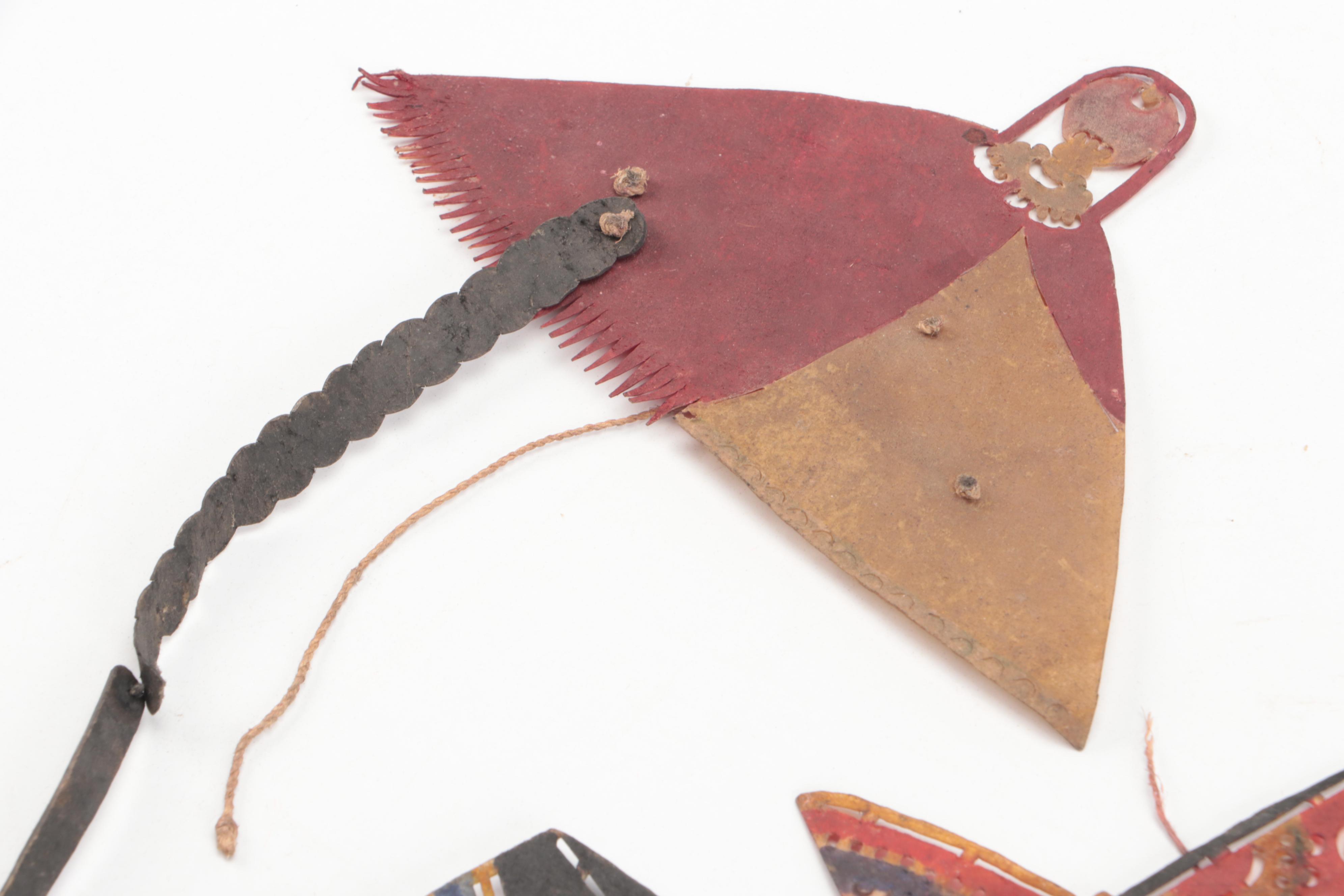 Chinese Qing Dynasty Style Hat Painted Vellum Shadow Puppet Accessories