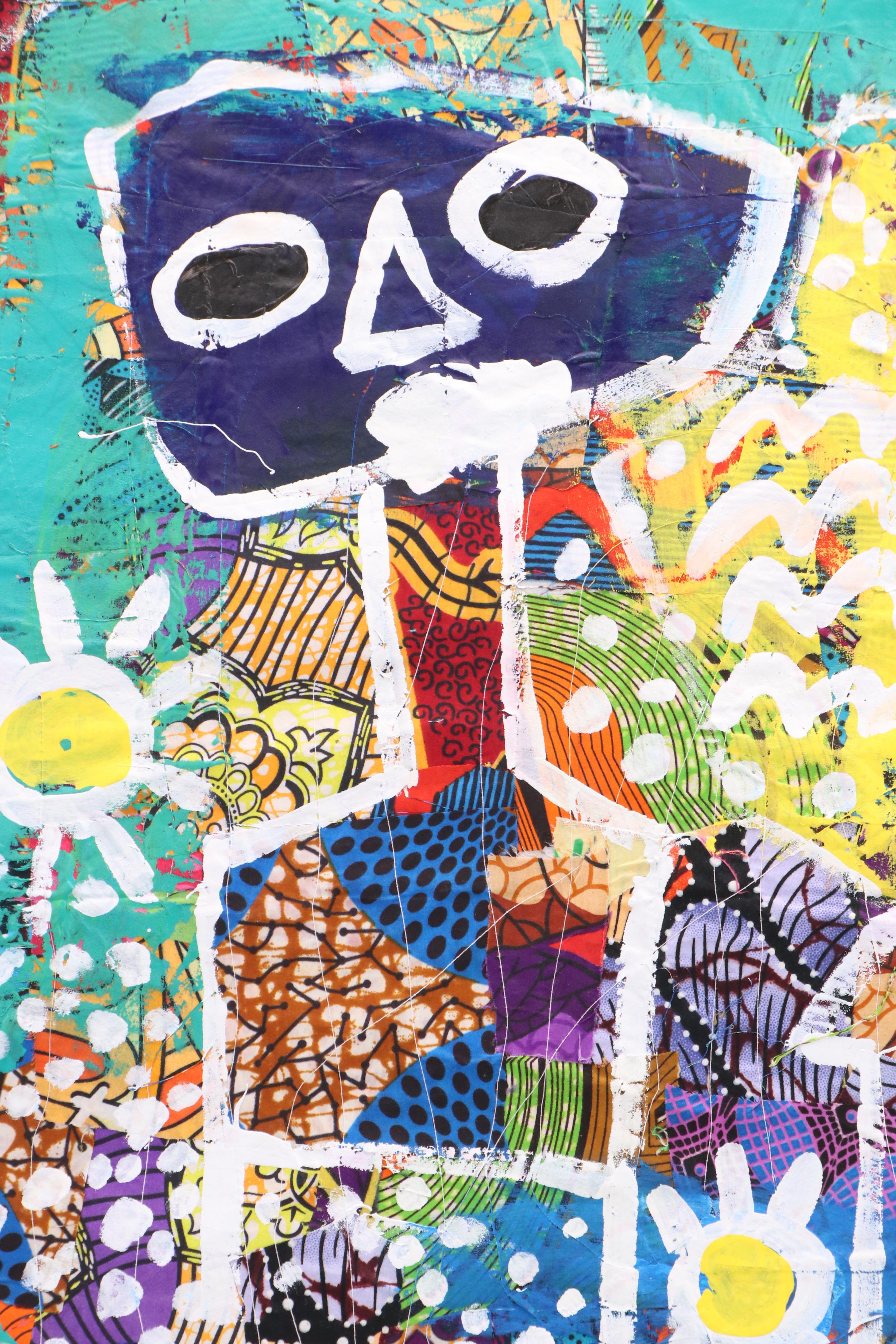 Abiola Idowu Abstract Mixed Media Painting "Faith is Action," 2024