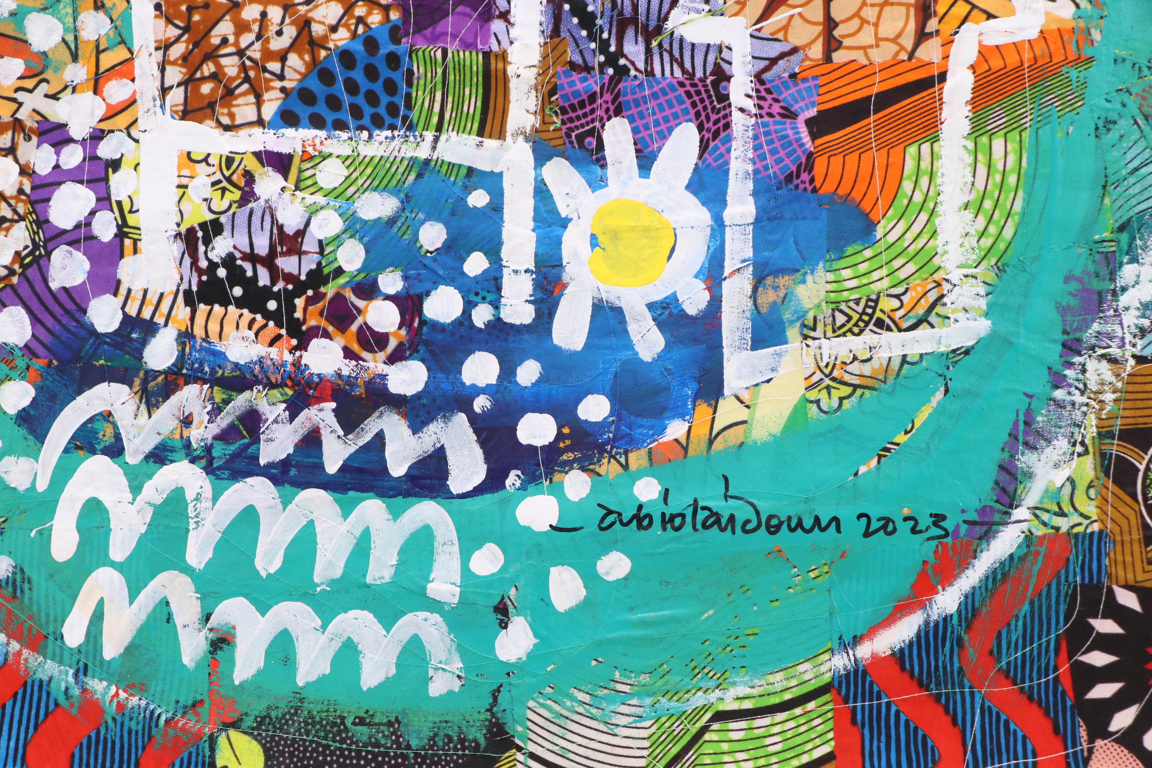 Abiola Idowu Abstract Mixed Media Painting "Faith is Action," 2024