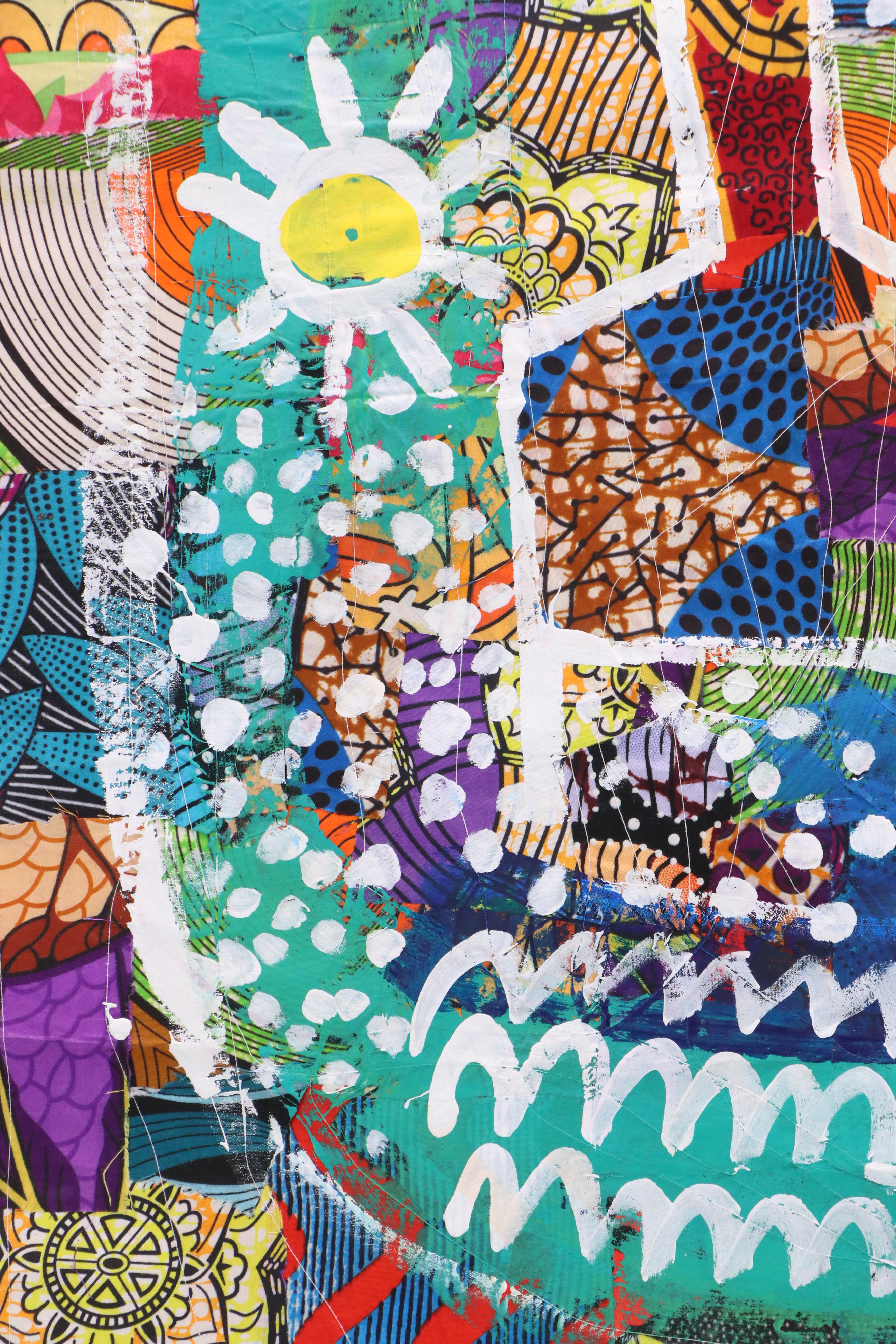 Abiola Idowu Abstract Mixed Media Painting "Faith is Action," 2024