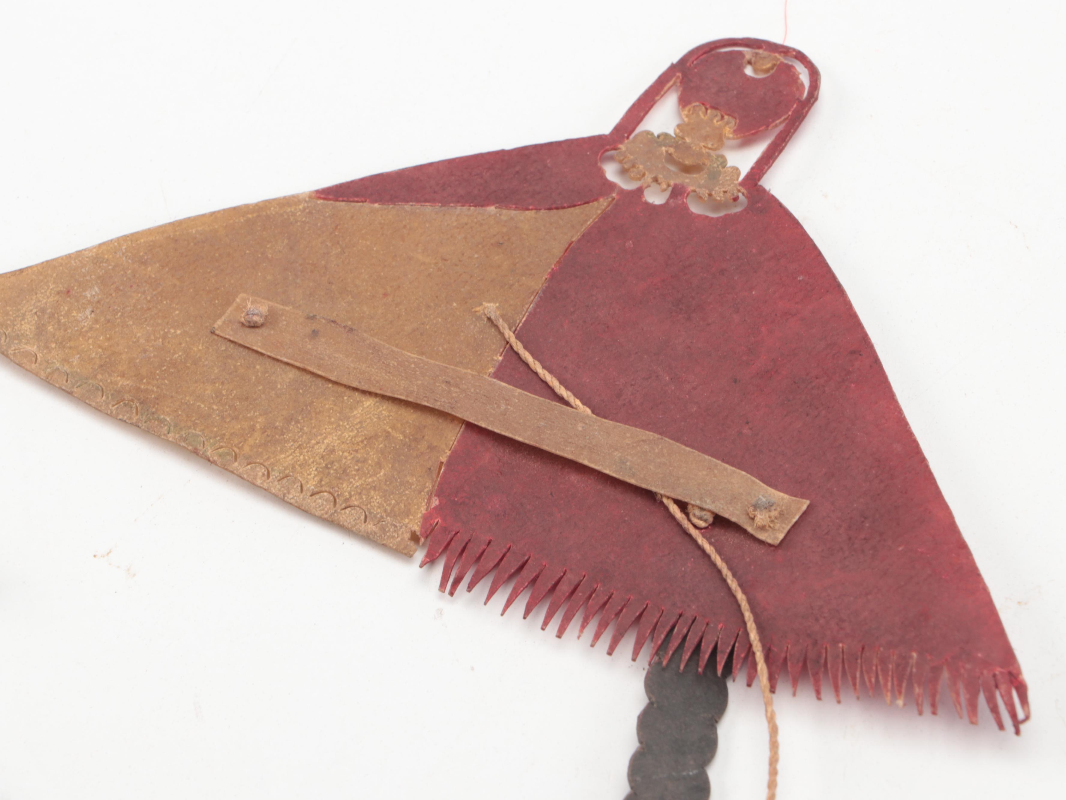 Chinese Qing Dynasty Style Hat Painted Vellum Shadow Puppet Accessories