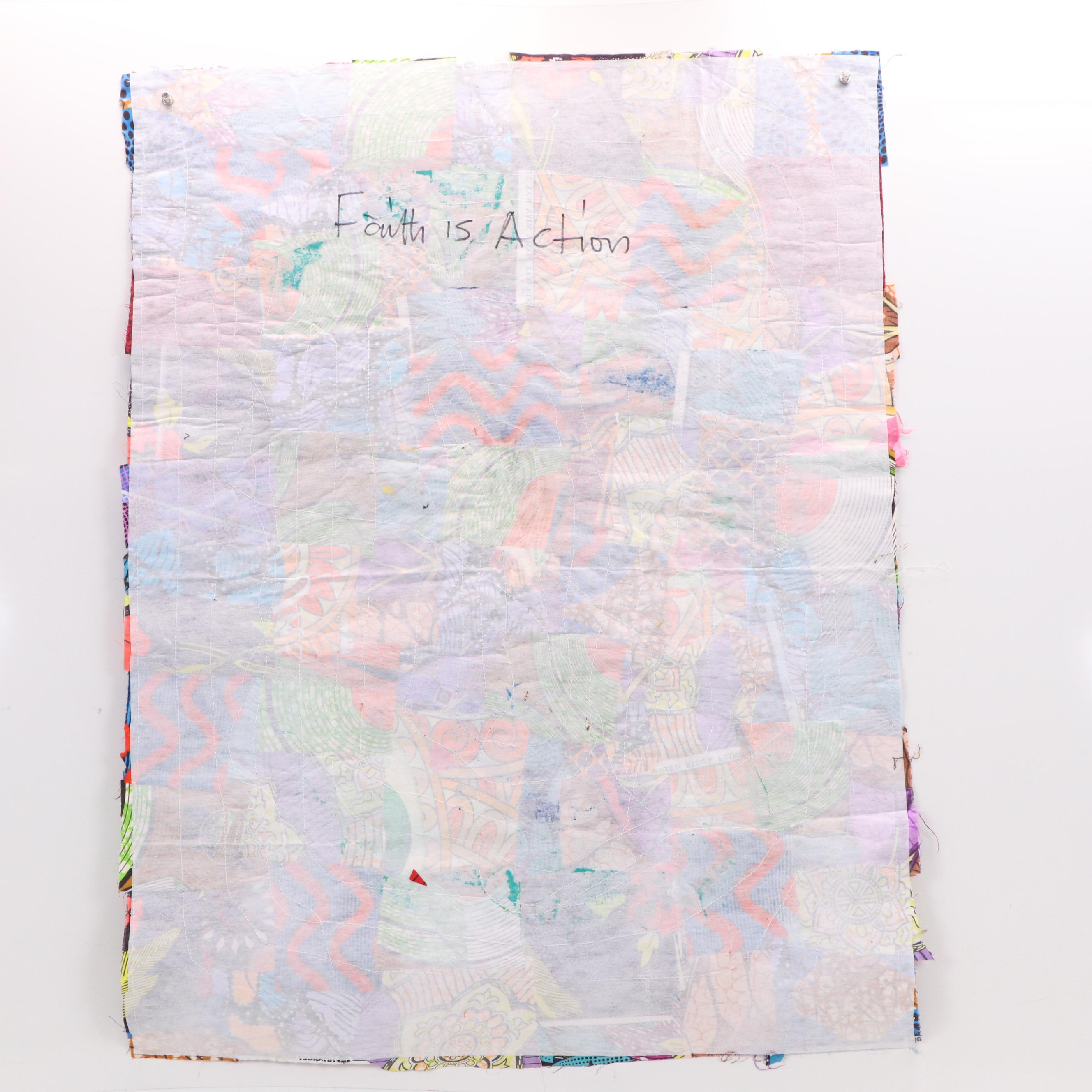 Abiola Idowu Abstract Mixed Media Painting "Faith is Action," 2024