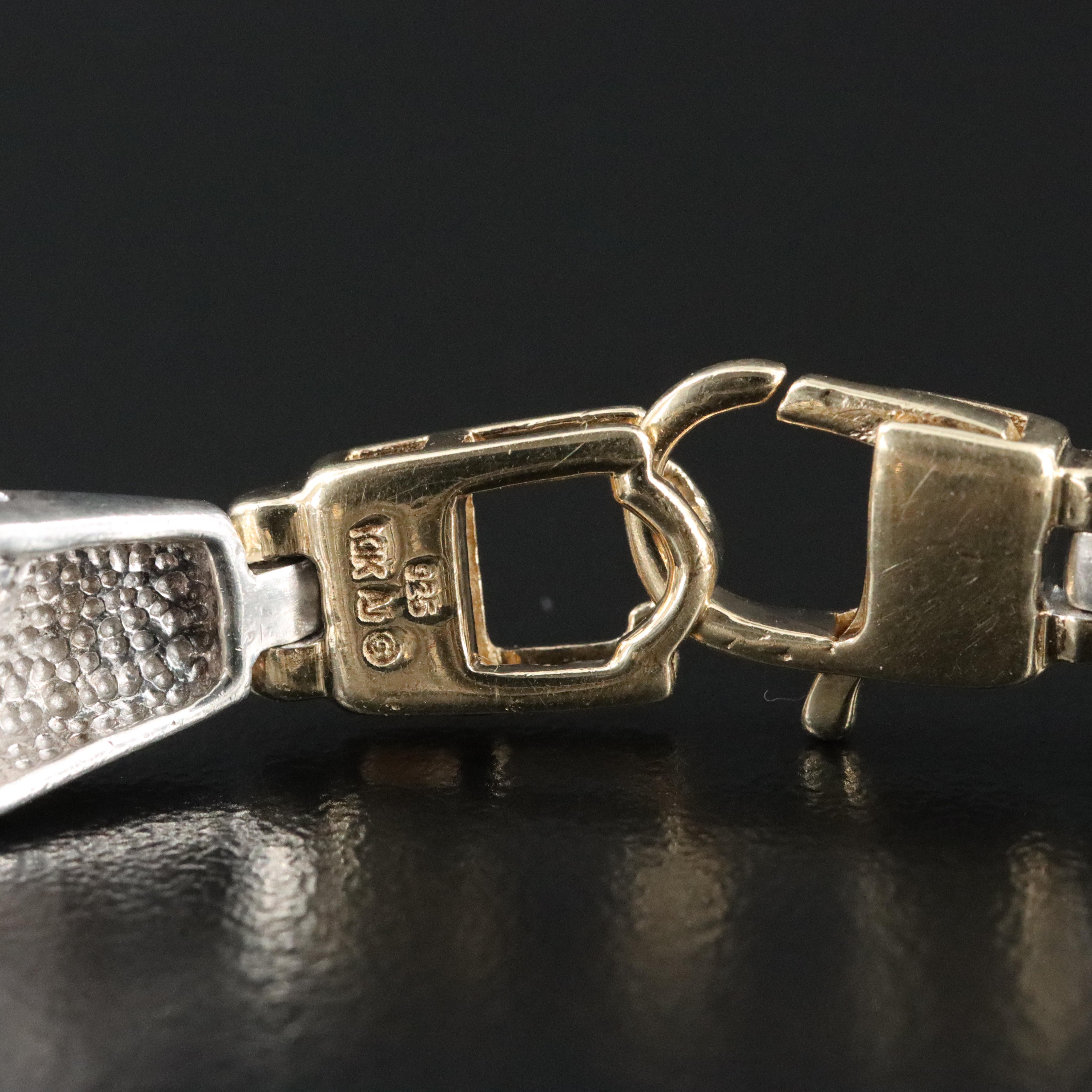 Sterling and 10K Diamond Bracelet