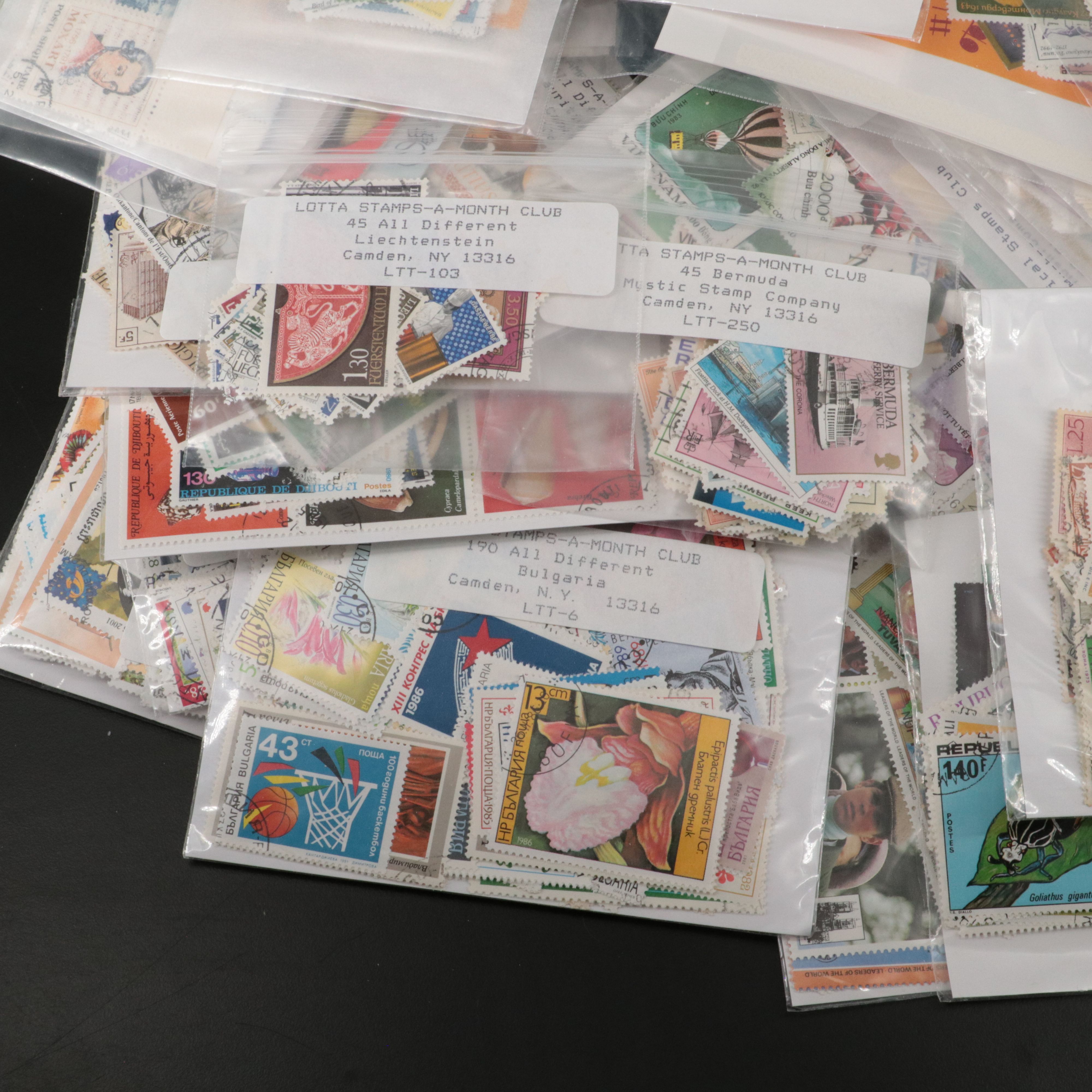 Large Collection of World Postage Stamps, Including Princess Diana