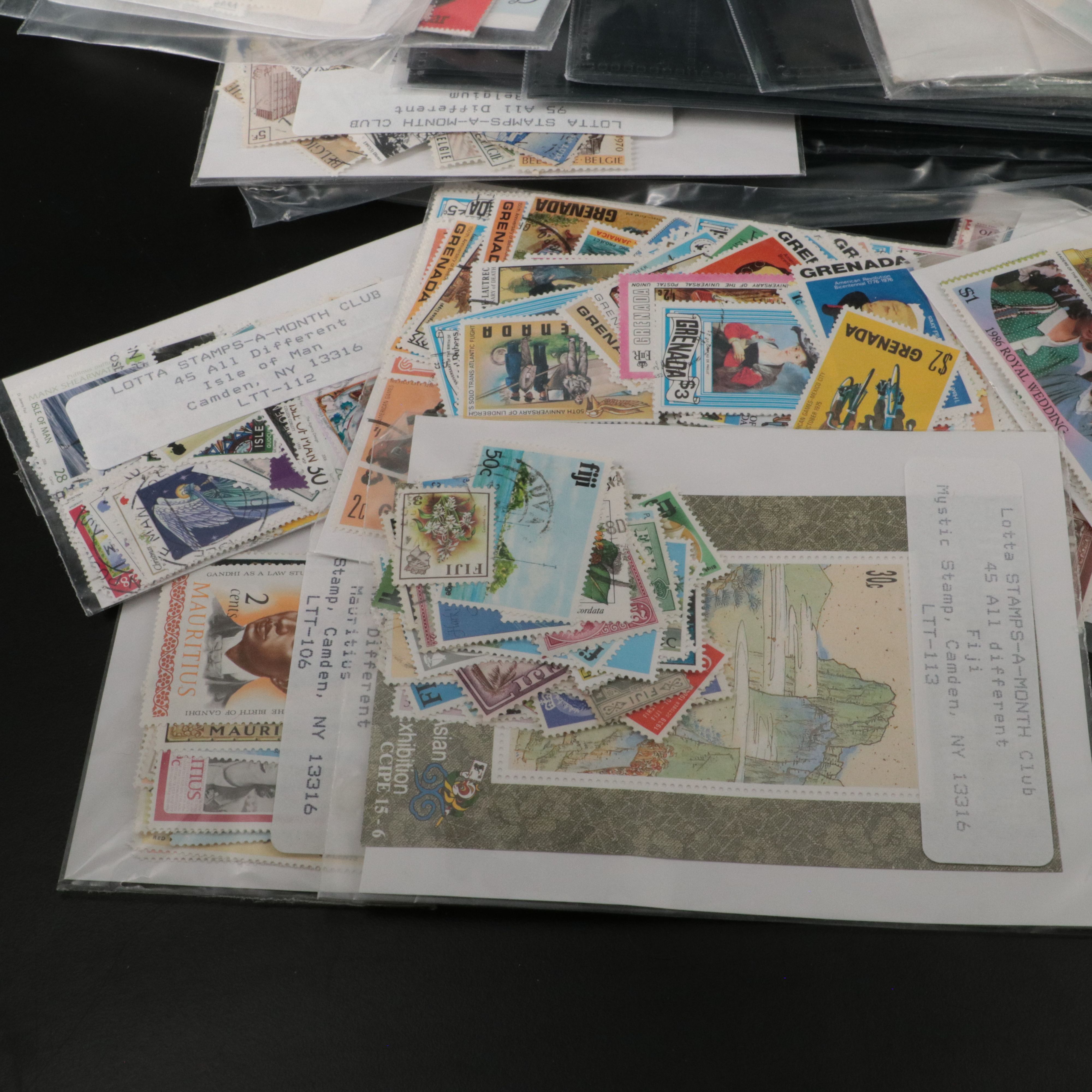 Large Collection of World Postage Stamps, Including Princess Diana