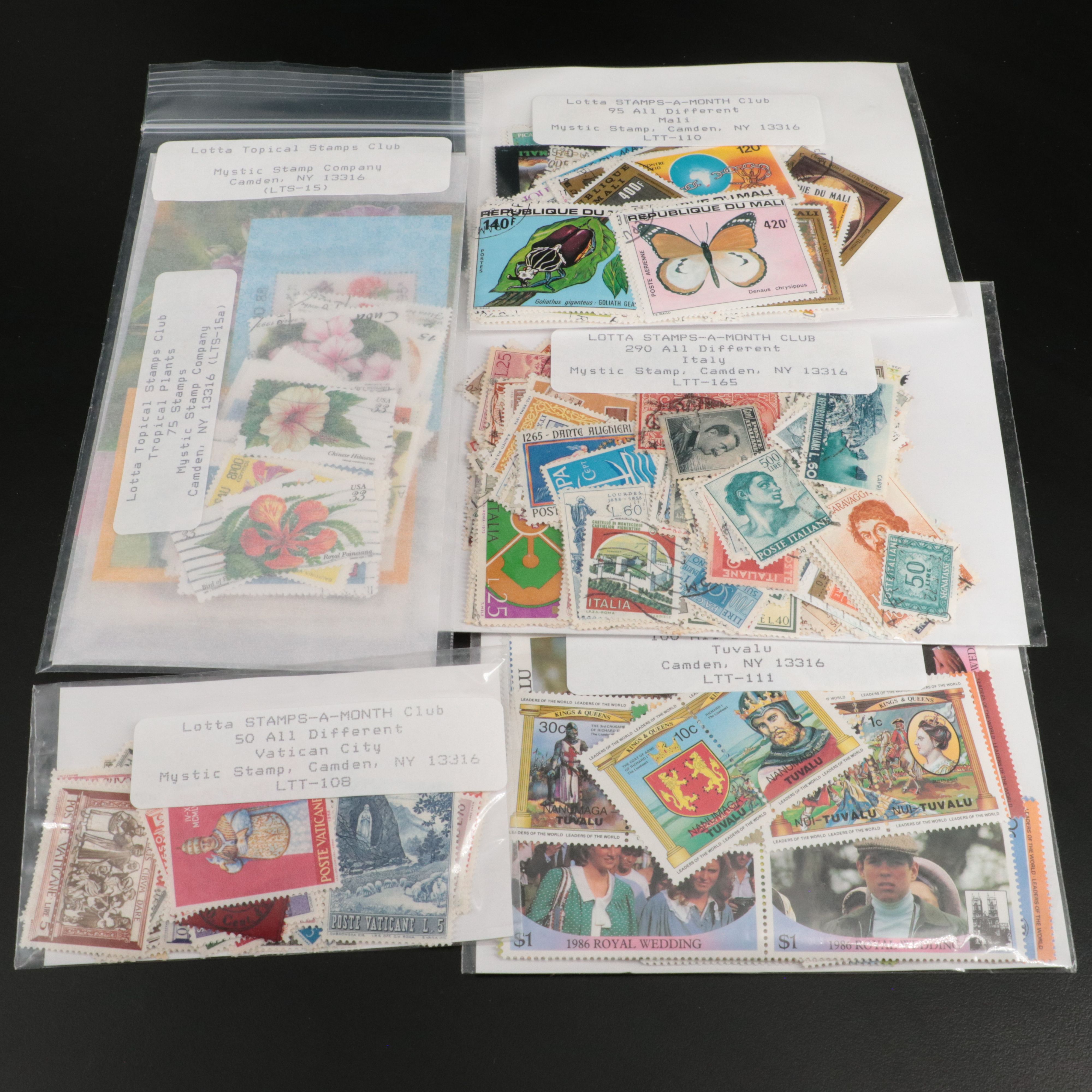 Large Collection of World Postage Stamps, Including Princess Diana