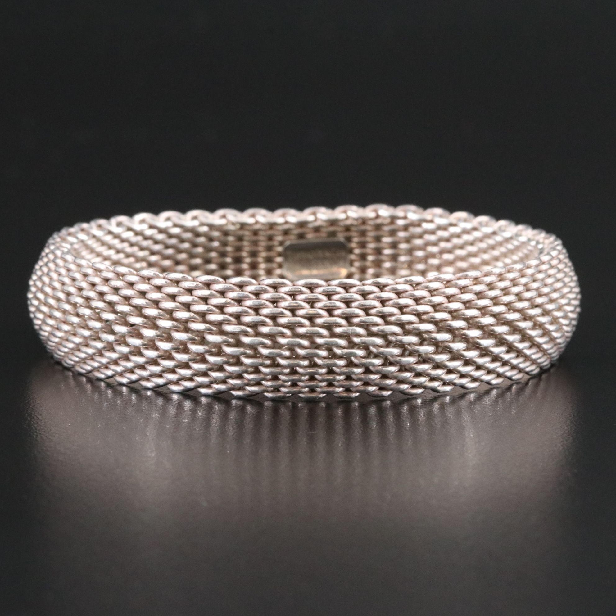 Tiffany & Co. Somerset Sterling Mesh Bangle Bracelet
